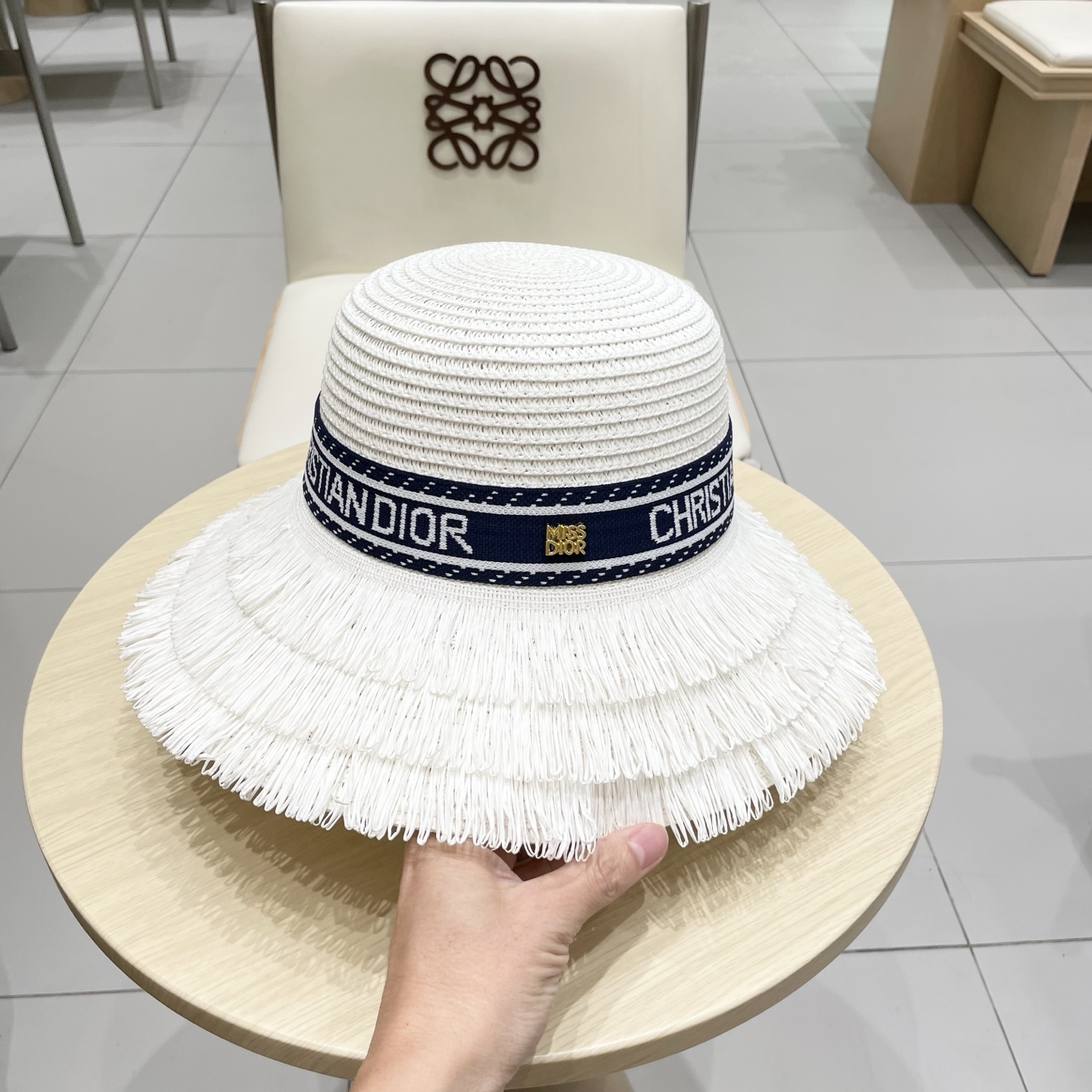  迪奥Dior 新款圆顶草帽，高级定制，名媛风，夏季防晒防紫外线，出行必备，百搭好看