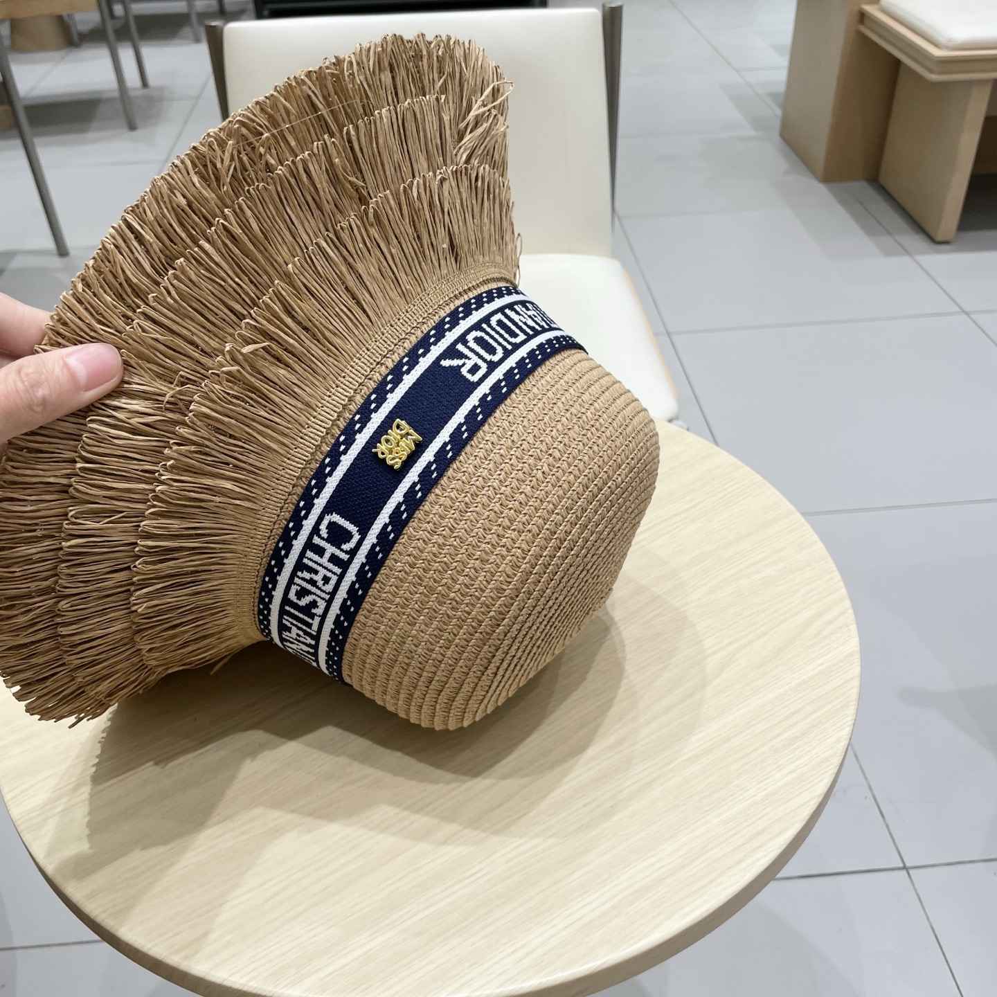  迪奥Dior 新款圆顶草帽，高级定制，名媛风，夏季防晒防紫外线，出行必备，百搭好看