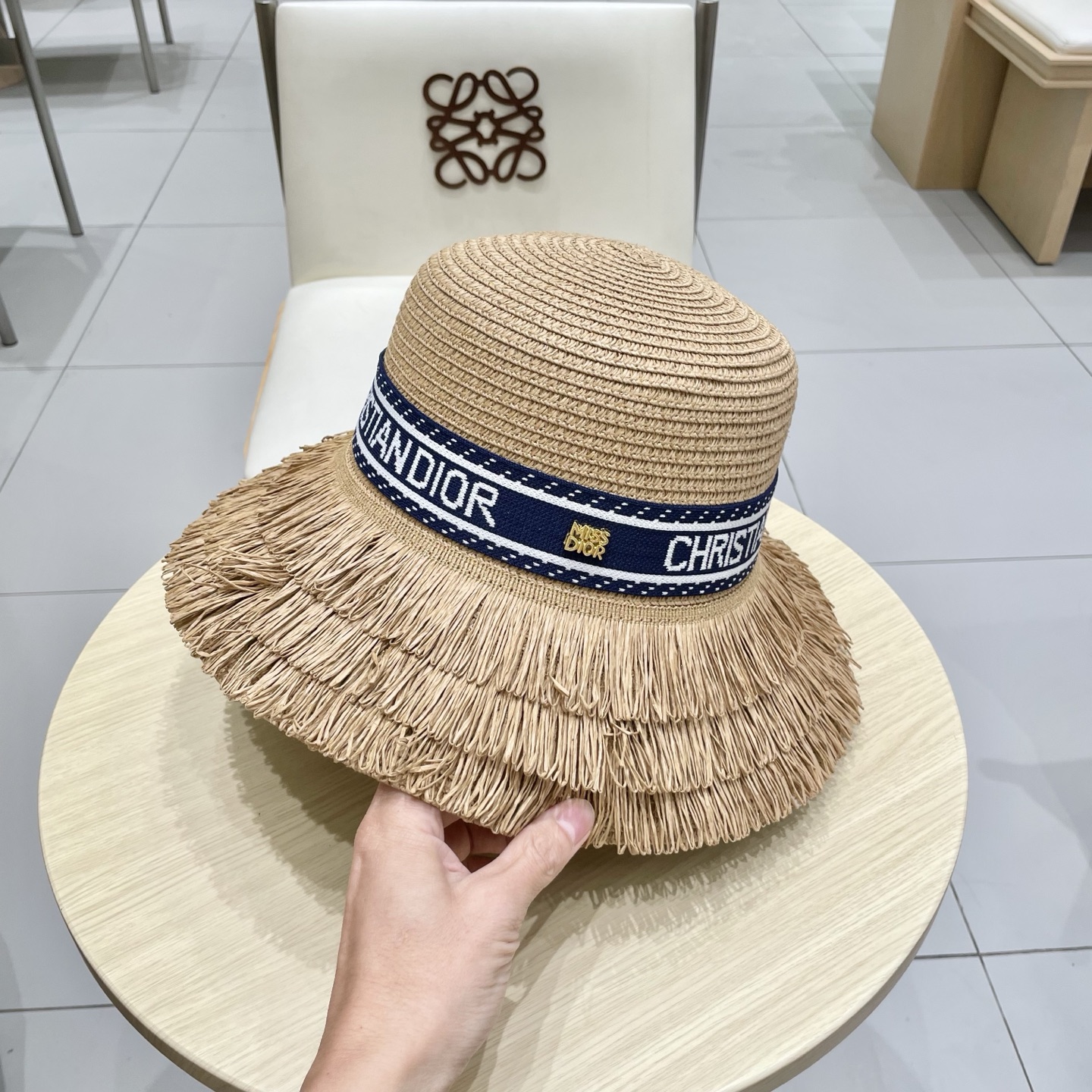  迪奥Dior 新款圆顶草帽，高级定制，名媛风，夏季防晒防紫外线，出行必备，百搭好看