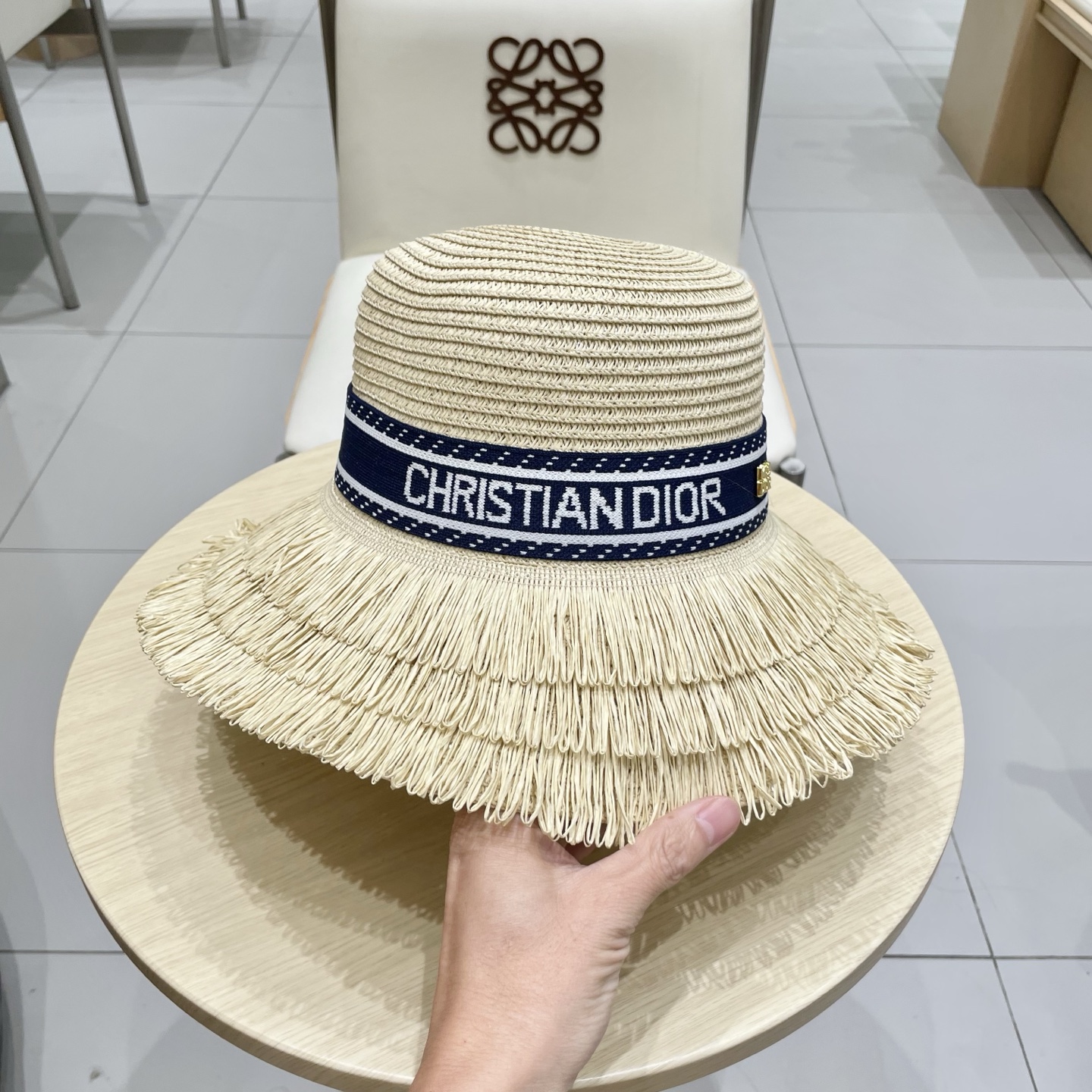  迪奥Dior 新款圆顶草帽，高级定制，名媛风，夏季防晒防紫外线，出行必备，百搭好看
