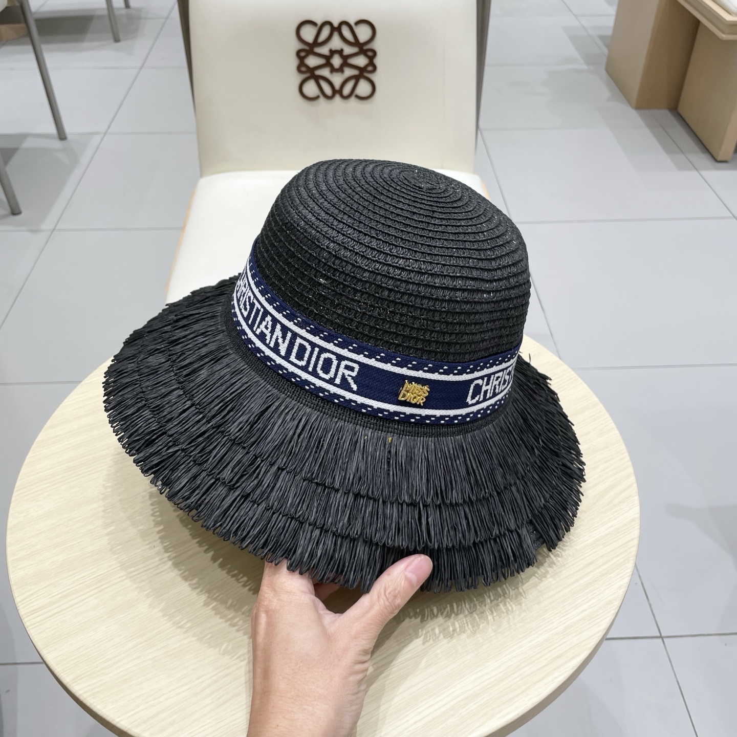  迪奥Dior 新款圆顶草帽，高级定制，名媛风，夏季防晒防紫外线，出行必备，百搭好看