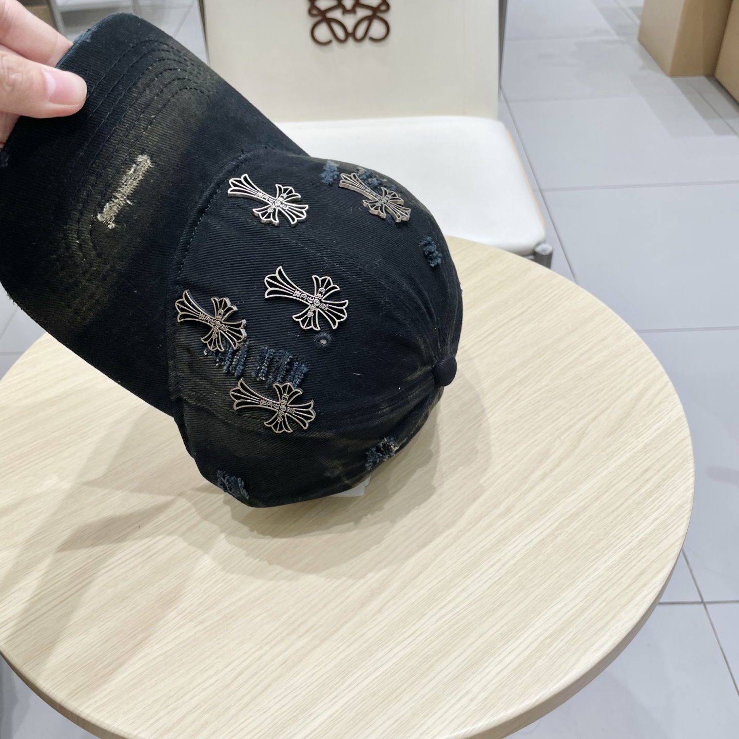  Chrome Hearts 克罗心💓早春韩版时尚复古做旧破洞帽子磨损设计百搭棒球帽鸭舌帽