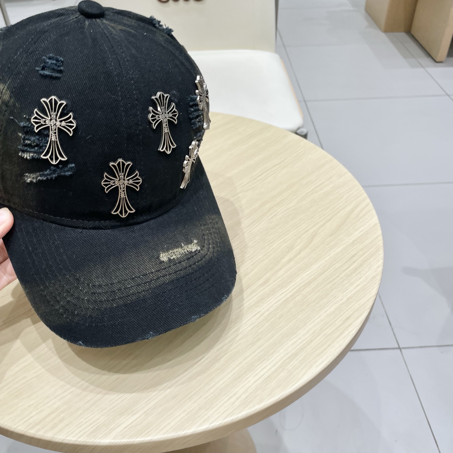  Chrome Hearts 克罗心💓早春韩版时尚复古做旧破洞帽子磨损设计百搭棒球帽鸭舌帽