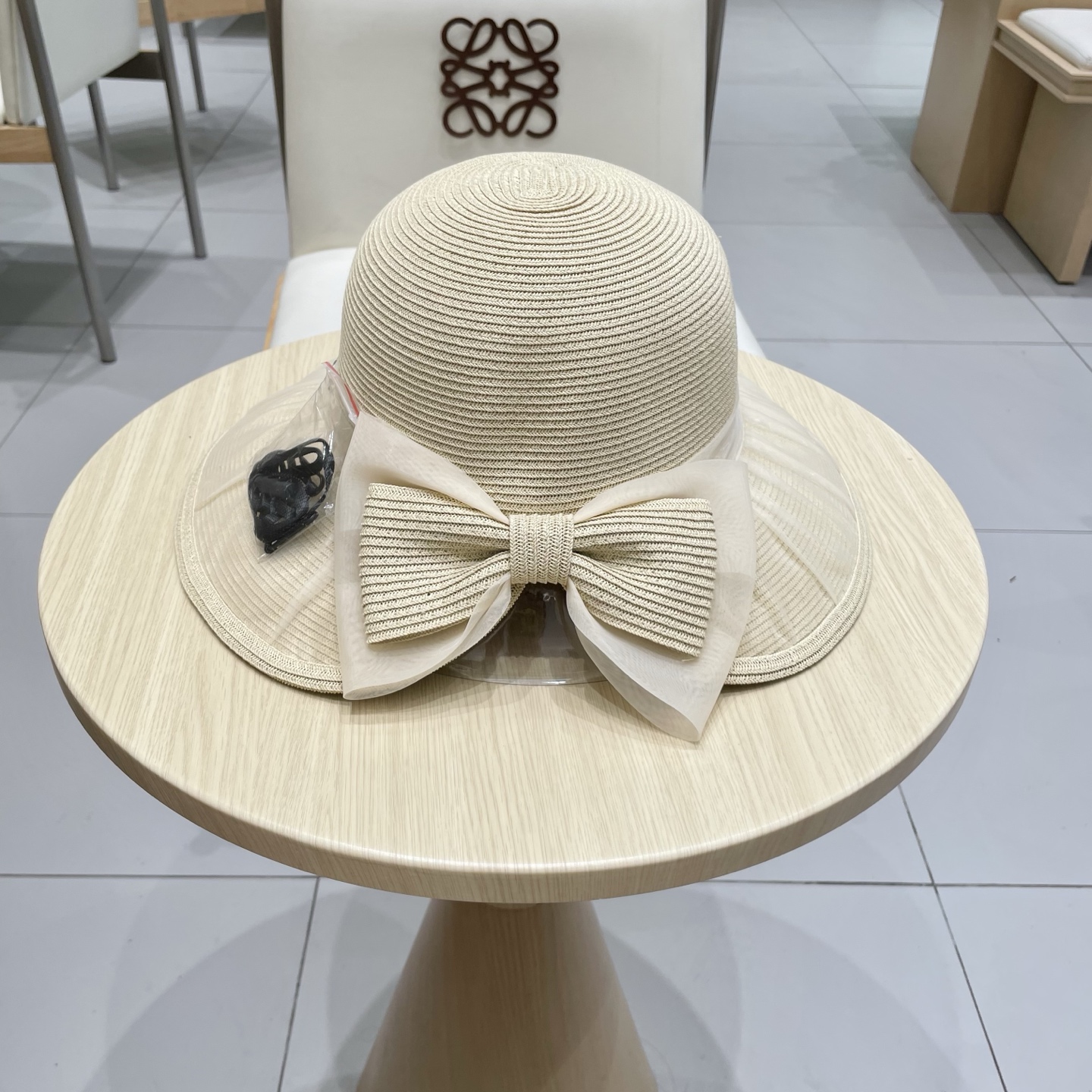 [Chanel Hats]Chanel Chanel 2025 new fashionable rhinestones bow straw hat wome