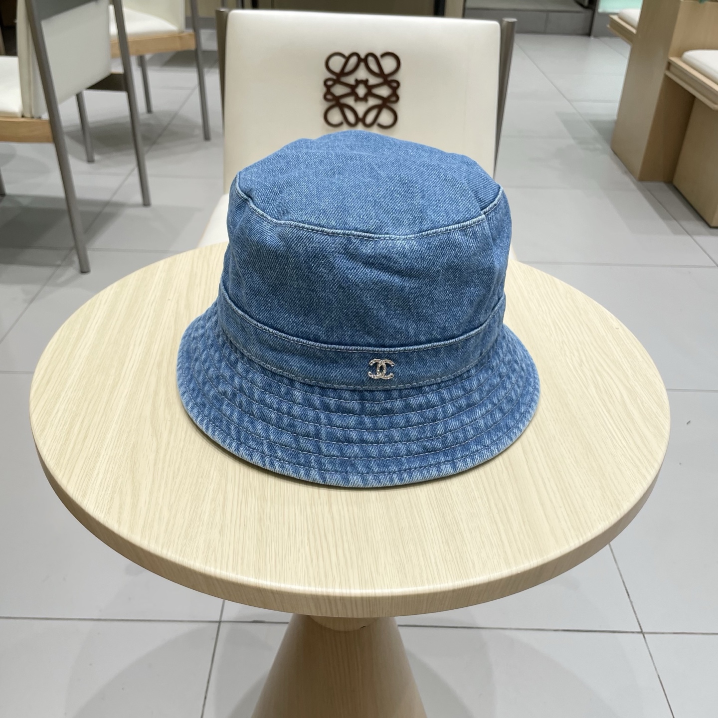  Chanel香奈儿牛仔渔夫帽，头围57cm