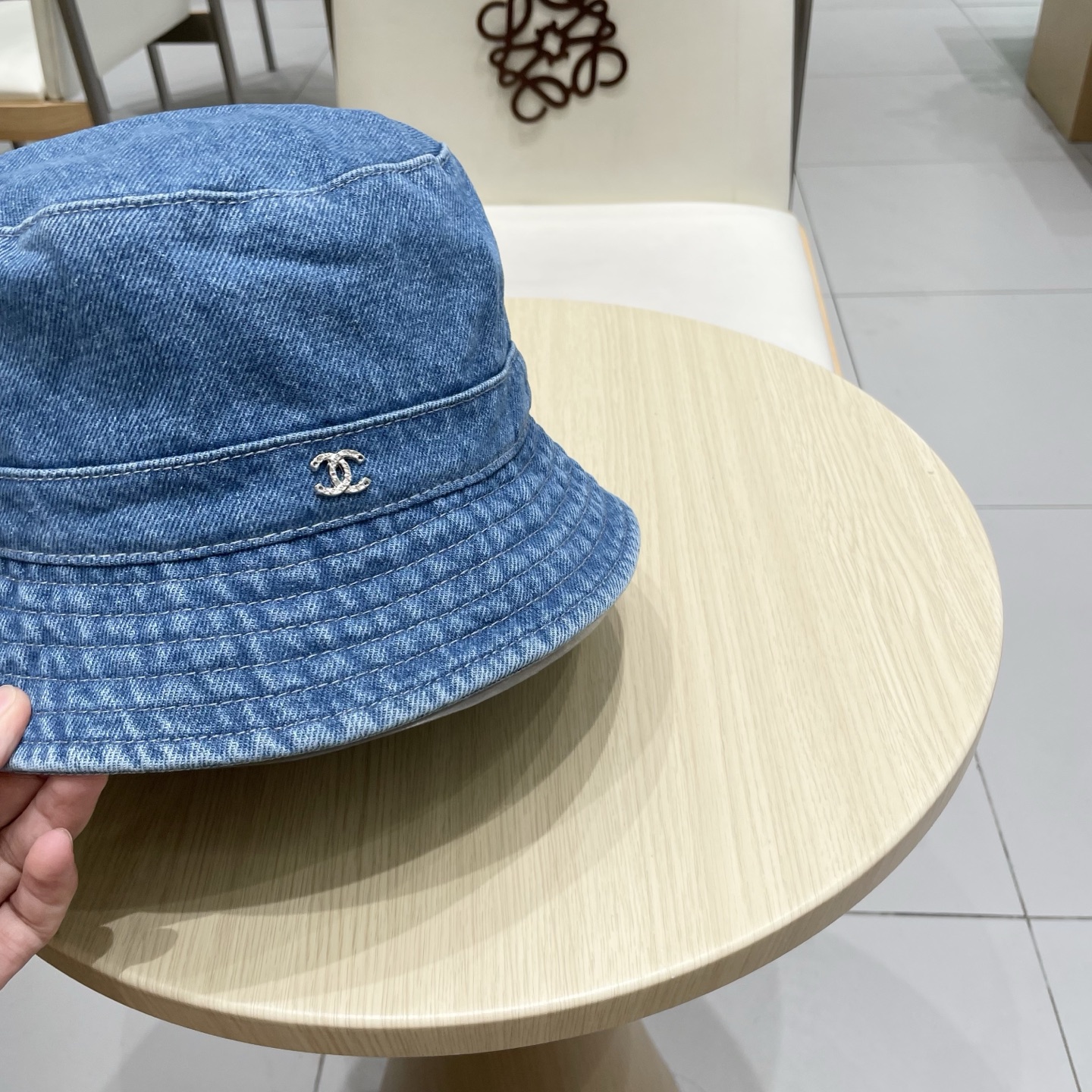  Chanel香奈儿牛仔渔夫帽，头围57cm