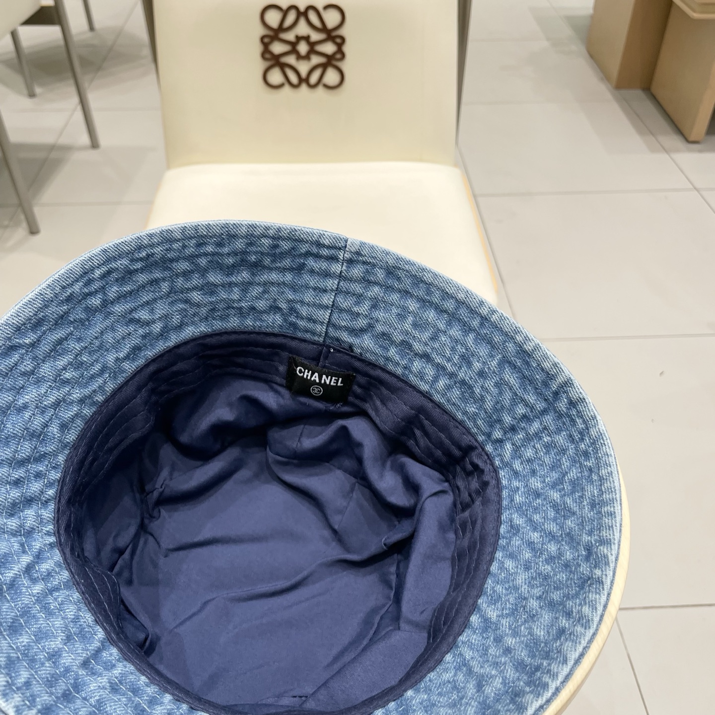  Chanel香奈儿牛仔渔夫帽，头围57cm