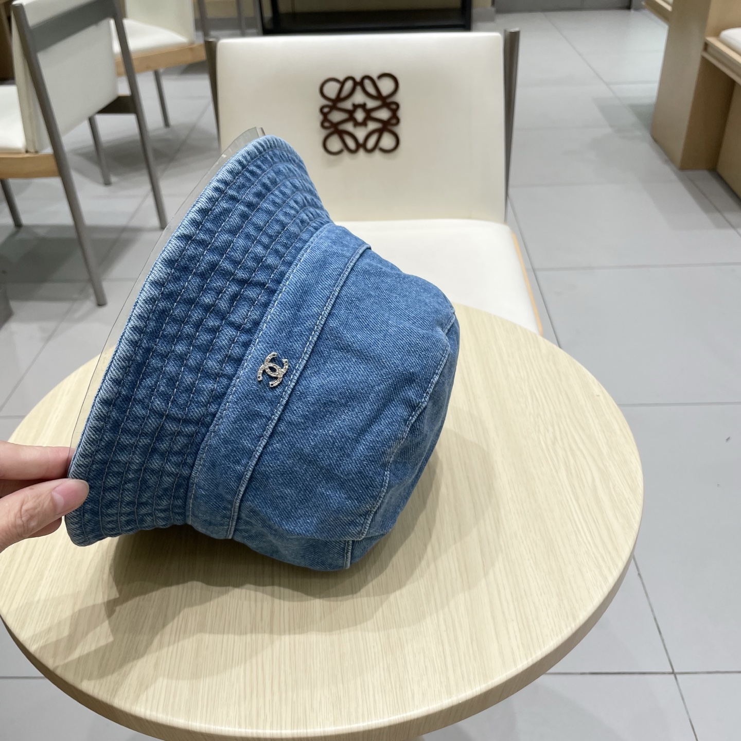  Chanel香奈儿牛仔渔夫帽，头围57cm