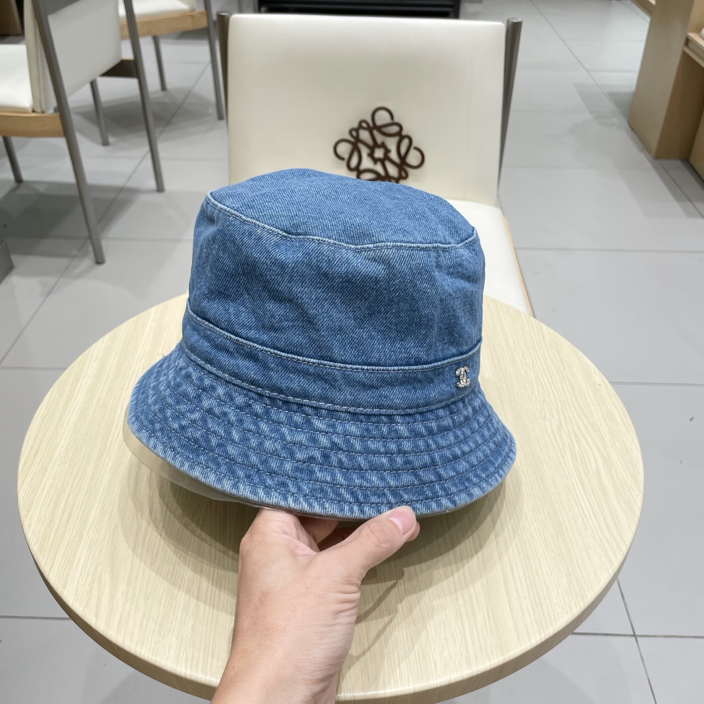  Chanel香奈儿牛仔渔夫帽，头围57cm