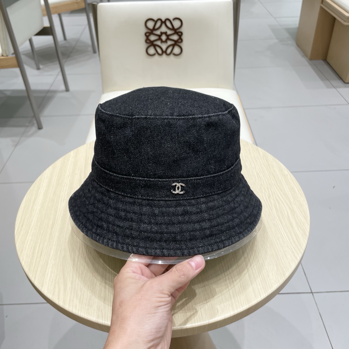  Chanel香奈儿牛仔渔夫帽，头围57cm