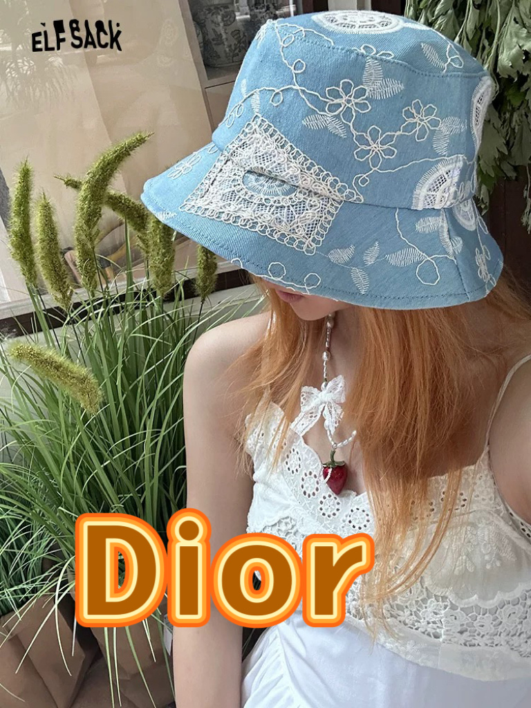  dior迪奥潮流渔夫帽女秋款新款绣花小沿显瘦韩版酷炫青年街头男女帽子