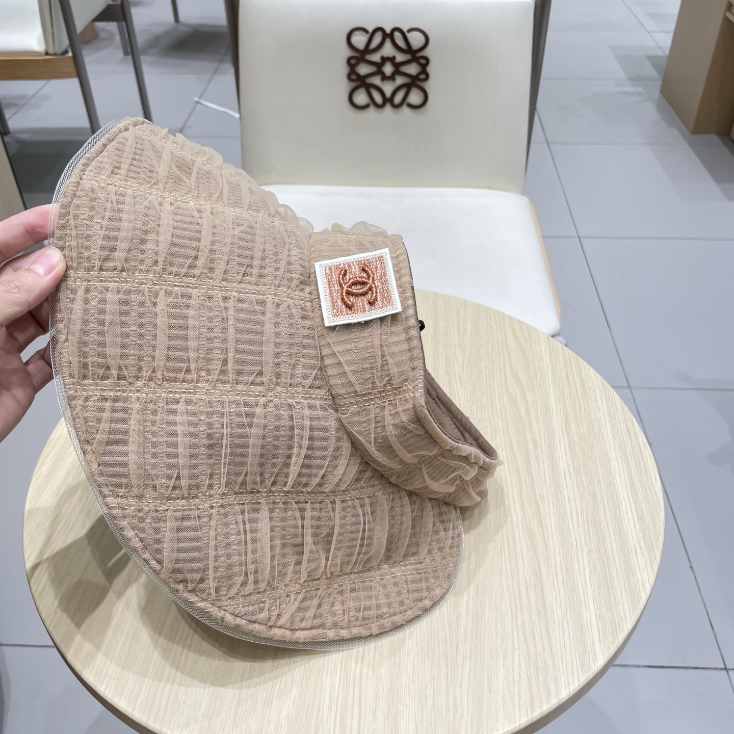  chanel香奈儿2025新春夏韩版网纱格子遮阳帽子女出游百搭显脸小折叠防晒空顶帽