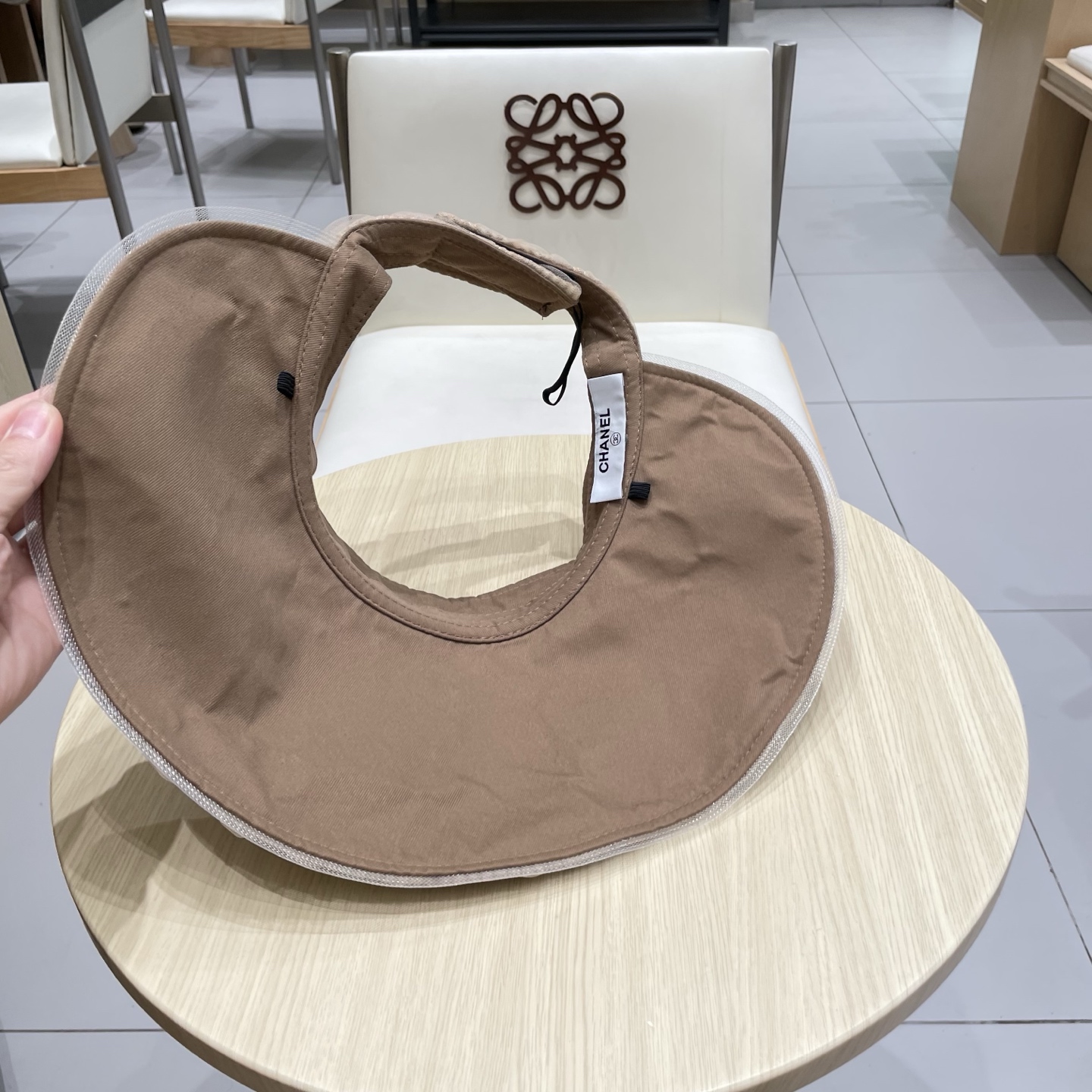  chanel香奈儿2025新春夏韩版网纱格子遮阳帽子女出游百搭显脸小折叠防晒空顶帽