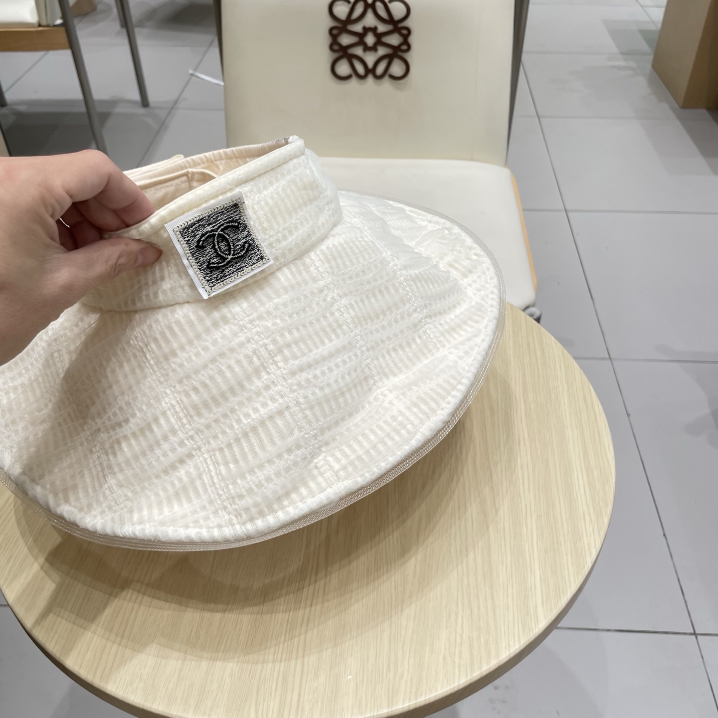  chanel香奈儿2025新春夏韩版网纱格子遮阳帽子女出游百搭显脸小折叠防晒空顶帽