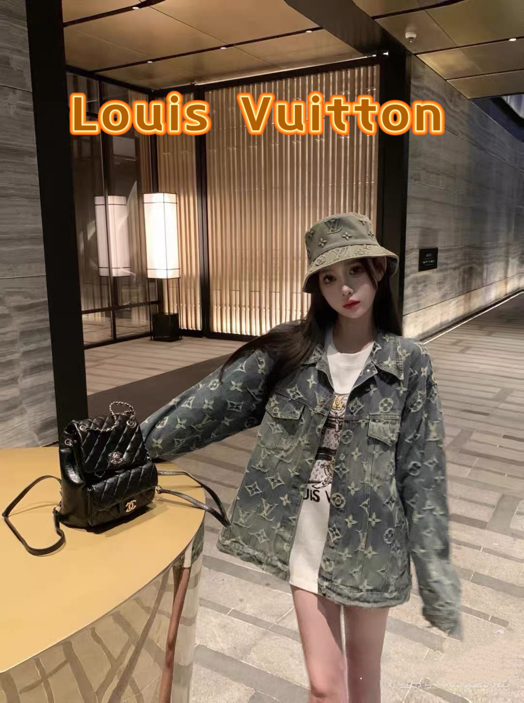  LV路易威登新款牛仔渔夫帽，头围57cm 男女通用