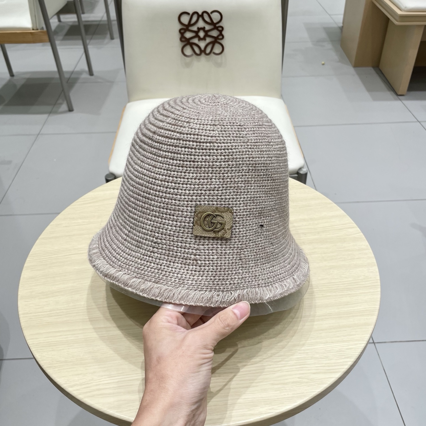 gucci古奇金晨同款遮阳防紫外线渔夫帽子女可折叠文艺系带防晒显脸小盆帽潮