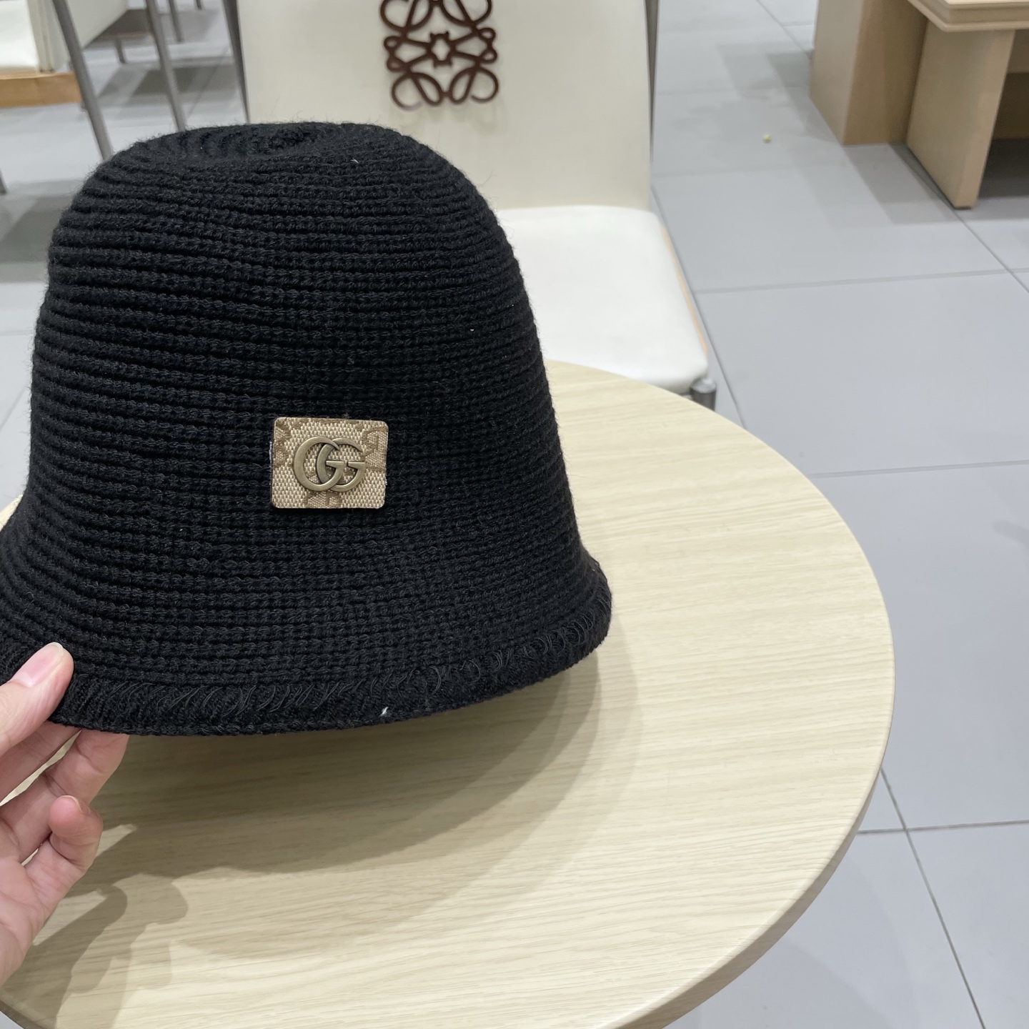 gucci古奇金晨同款遮阳防紫外线渔夫帽子女可折叠文艺系带防晒显脸小盆帽潮