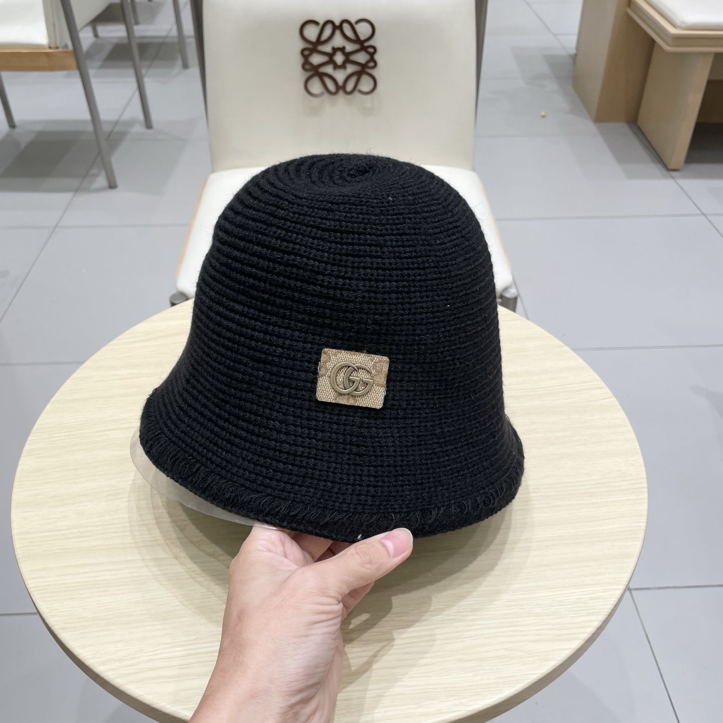 gucci古奇金晨同款遮阳防紫外线渔夫帽子女可折叠文艺系带防晒显脸小盆帽潮