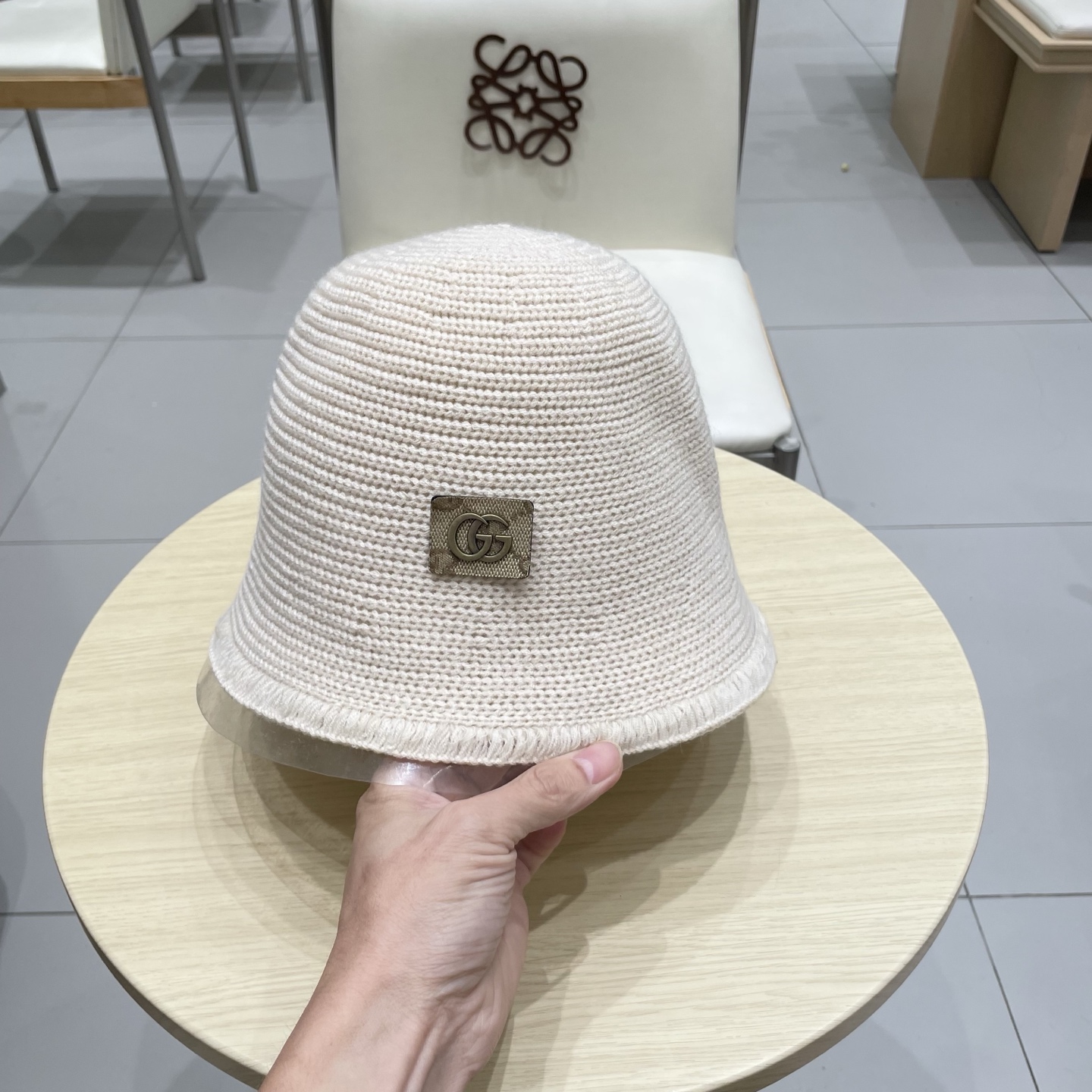 gucci古奇金晨同款遮阳防紫外线渔夫帽子女可折叠文艺系带防晒显脸小盆帽潮