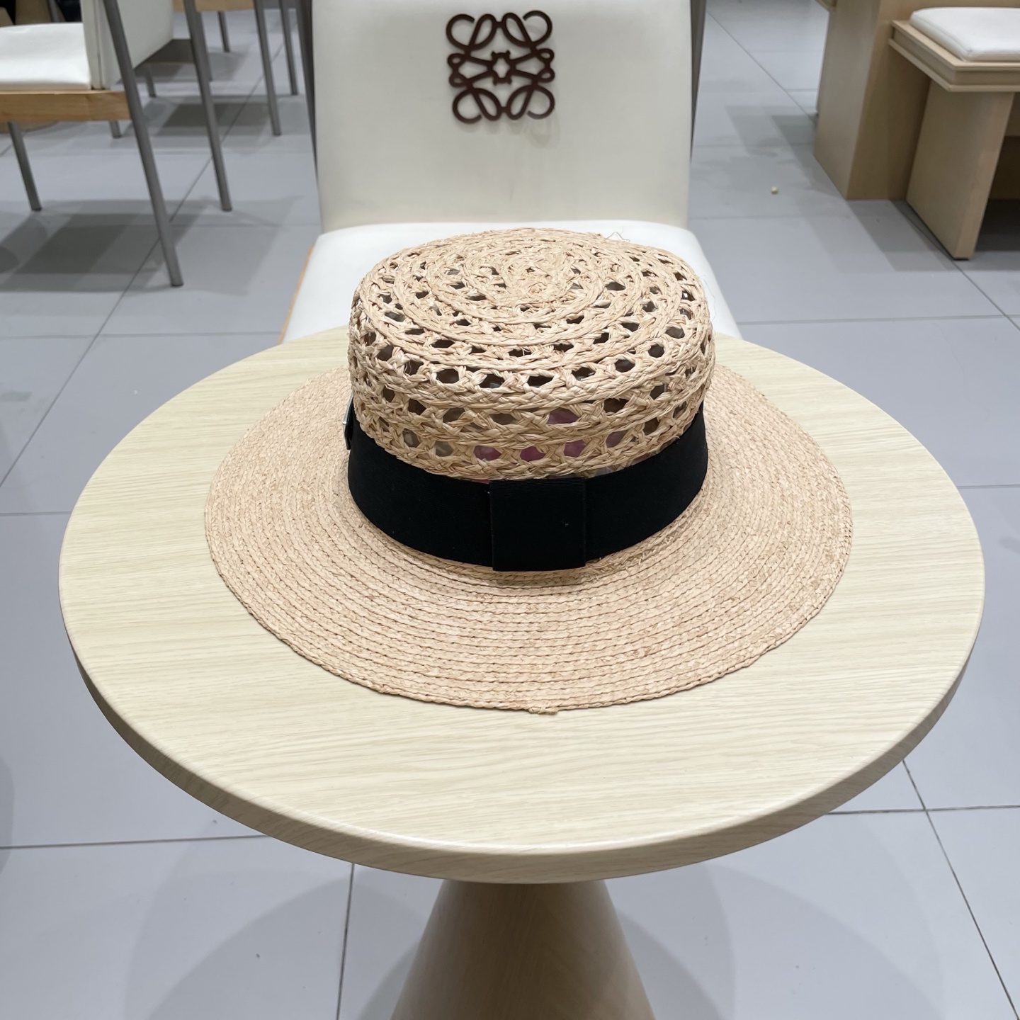 普拉达Prada新款拉菲草镂空草帽 夏天海边首选～明星同款～大牌简约