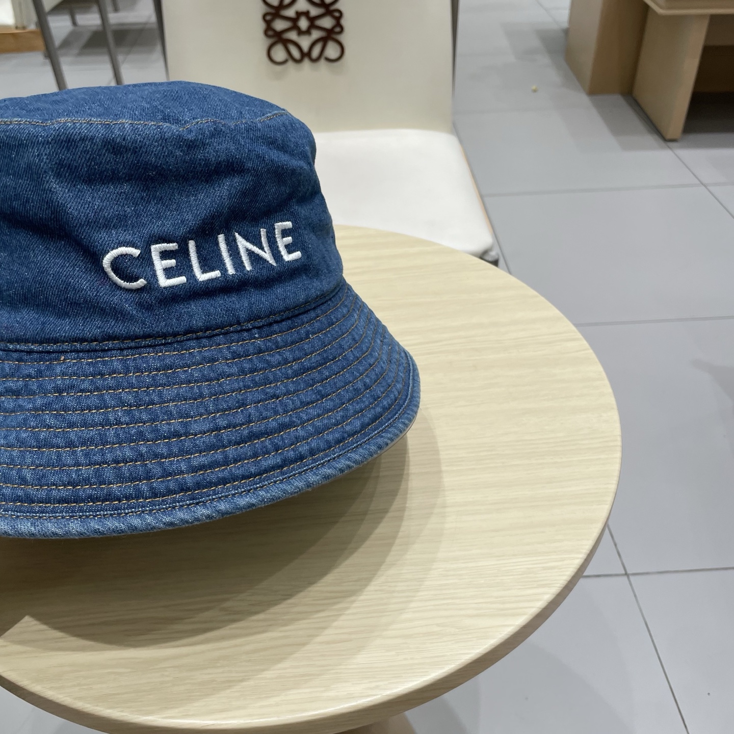   塞琳Celine凯旋门高版本牛仔渔夫帽大头围盆帽韩版百搭户外