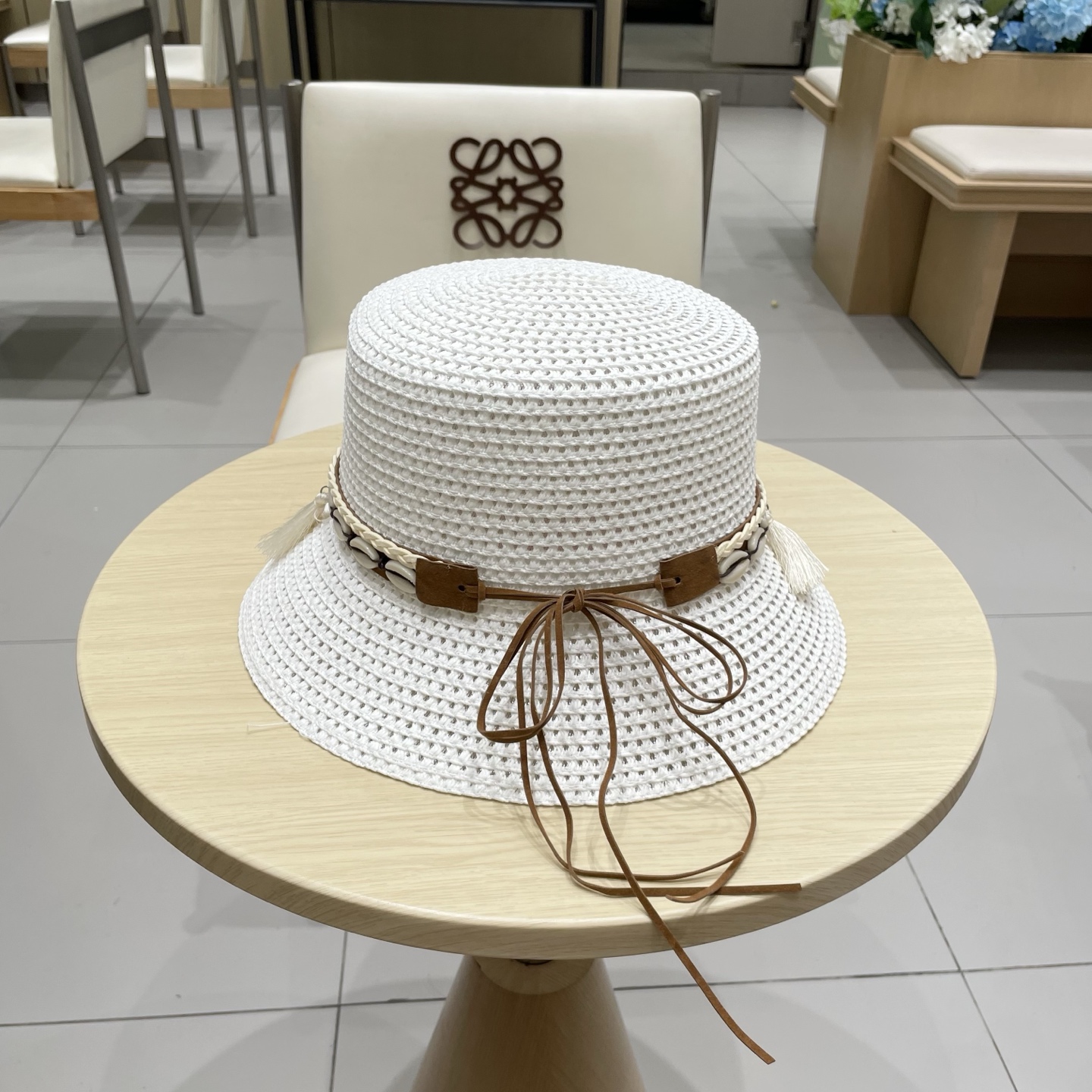 爱马仕新款镂空草帽，水桶礼帽，头围57cm