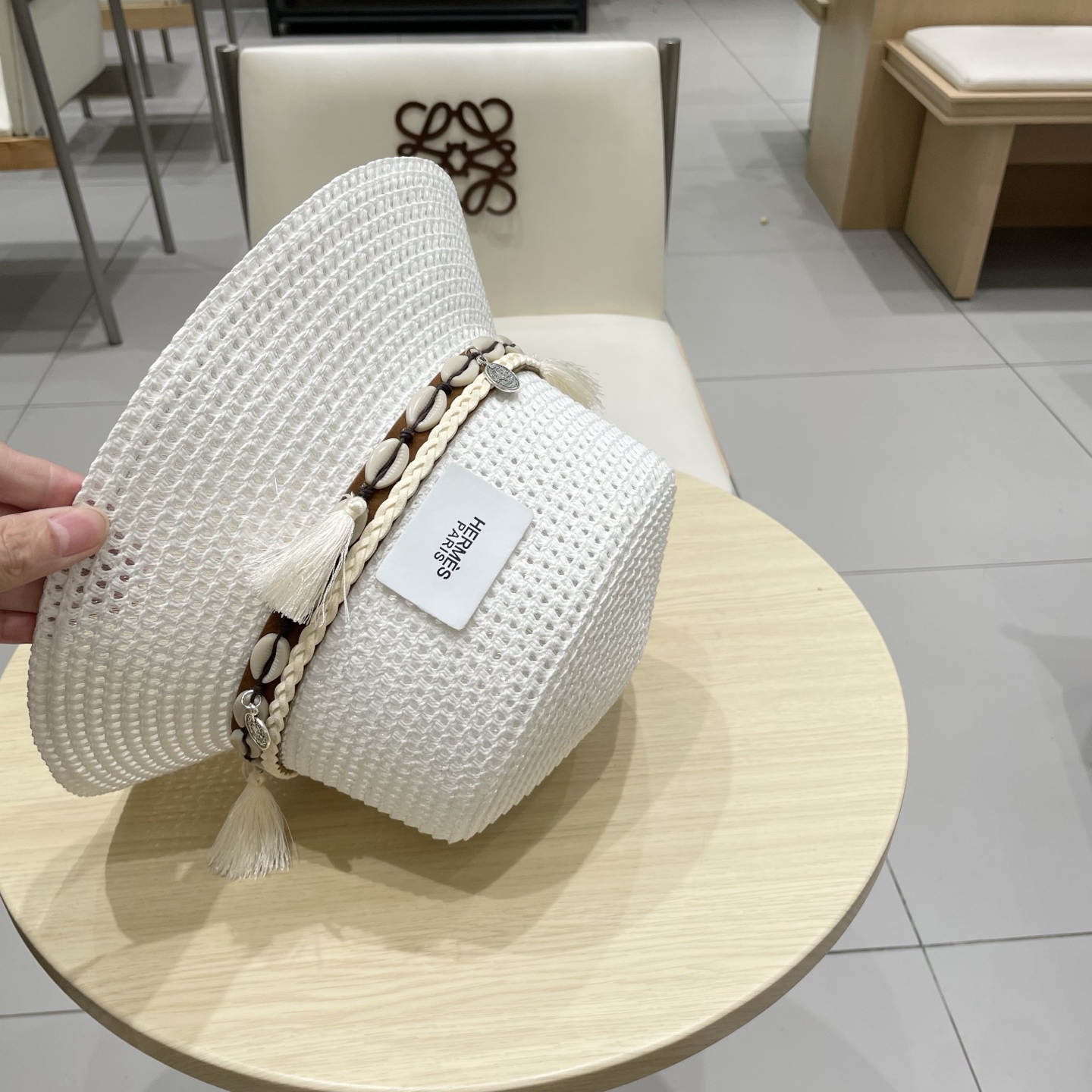 爱马仕新款镂空草帽，水桶礼帽，头围57cm