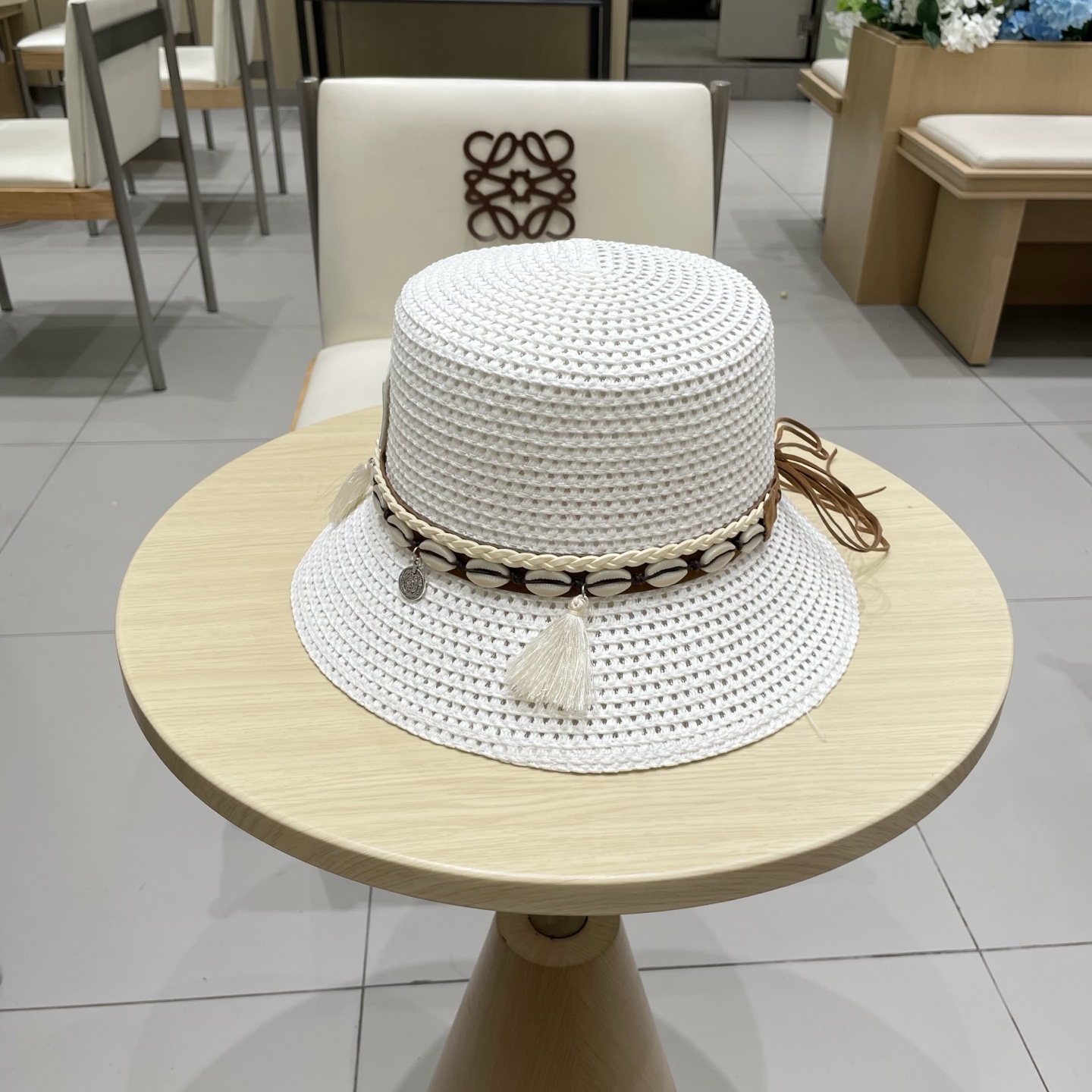 爱马仕新款镂空草帽，水桶礼帽，头围57cm