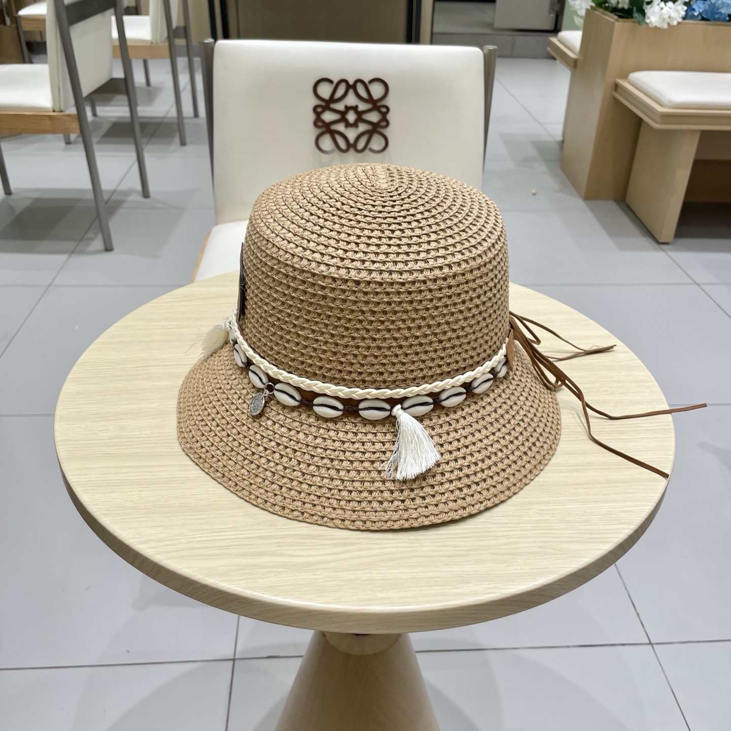 爱马仕新款镂空草帽，水桶礼帽，头围57cm