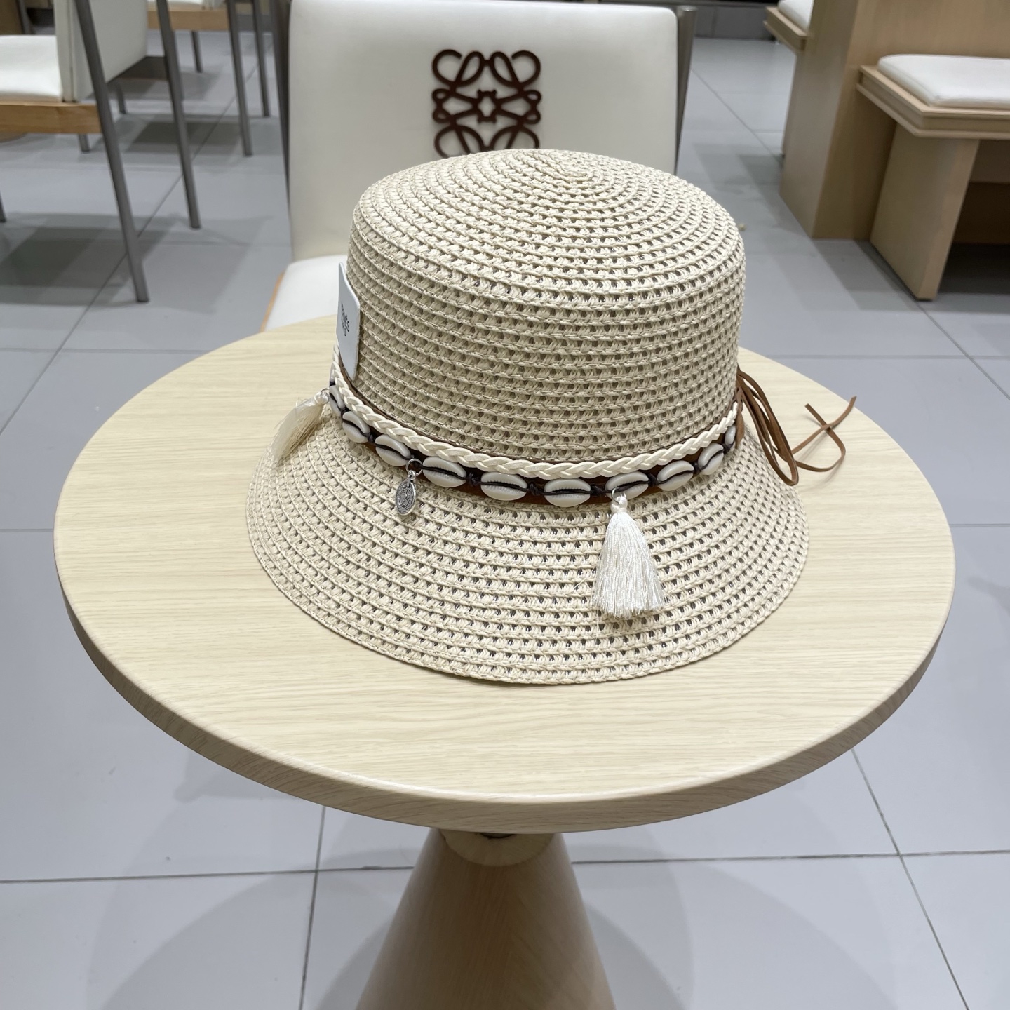 爱马仕新款镂空草帽，水桶礼帽，头围57cm