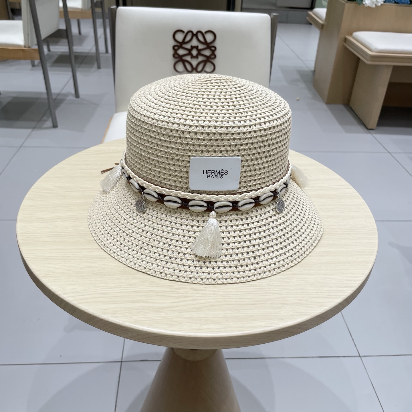 爱马仕新款镂空草帽，水桶礼帽，头围57cm