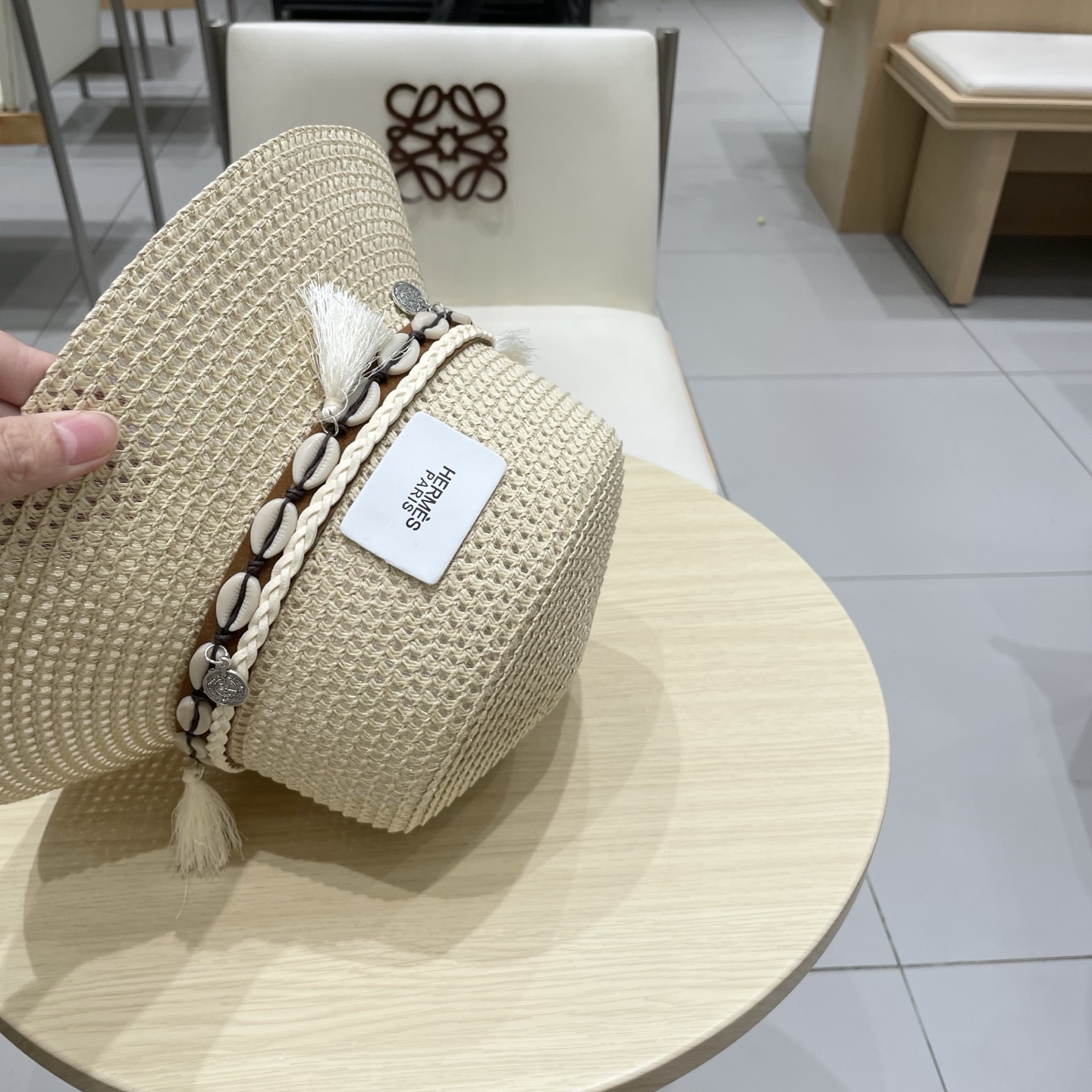 爱马仕新款镂空草帽，水桶礼帽，头围57cm