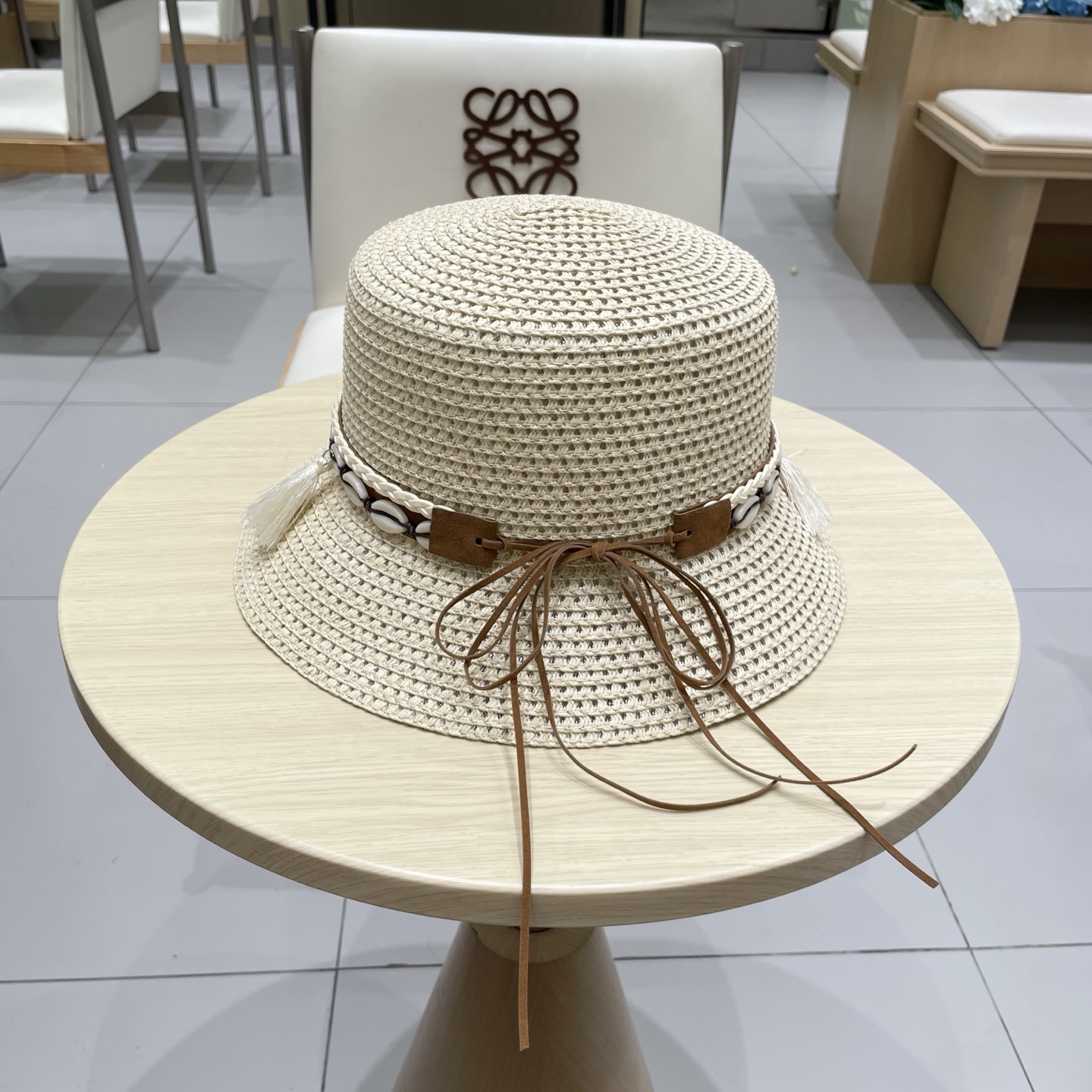 爱马仕新款镂空草帽，水桶礼帽，头围57cm