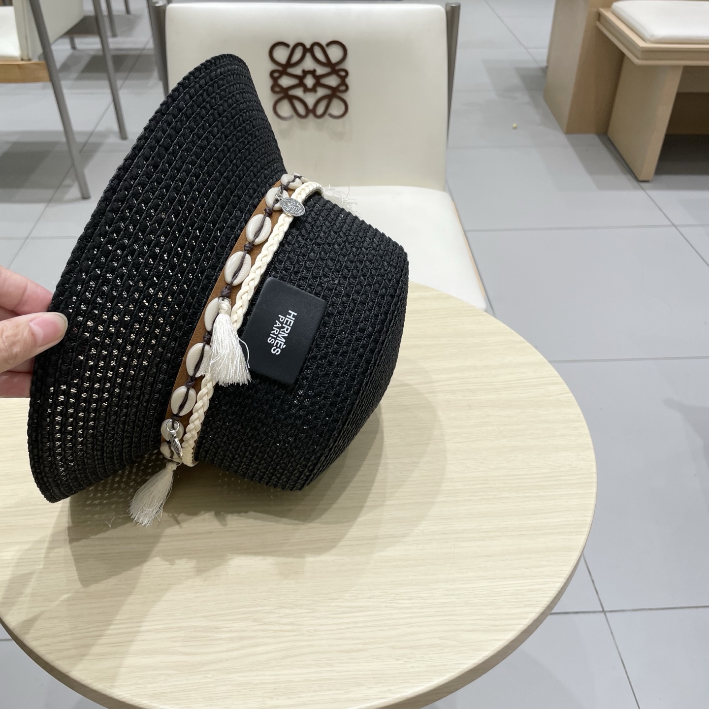 爱马仕新款镂空草帽，水桶礼帽，头围57cm