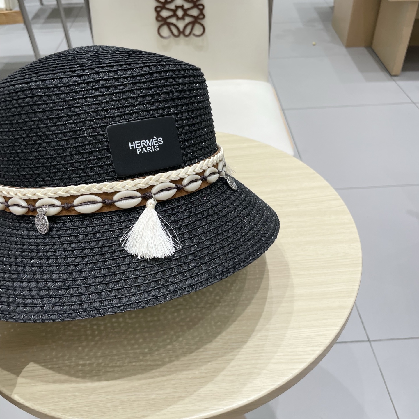 爱马仕新款镂空草帽，水桶礼帽，头围57cm