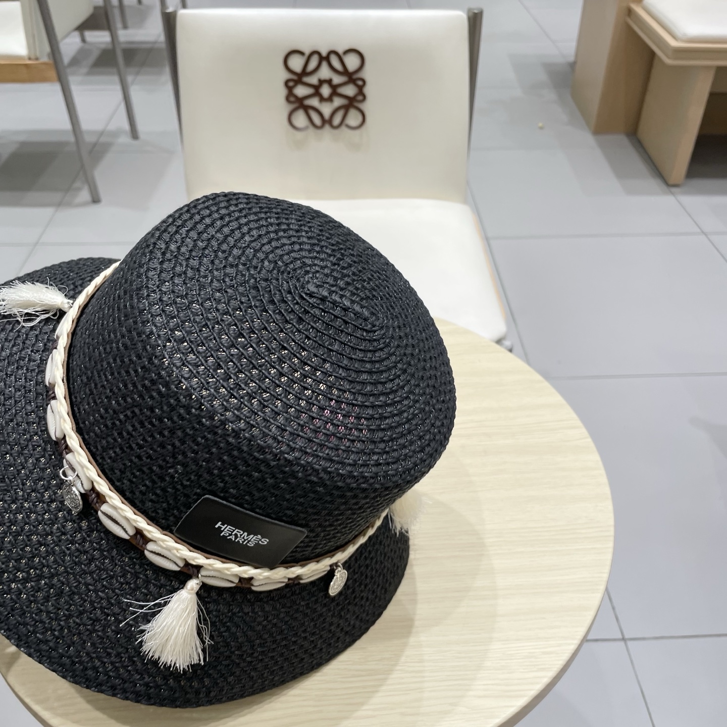 爱马仕新款镂空草帽，水桶礼帽，头围57cm