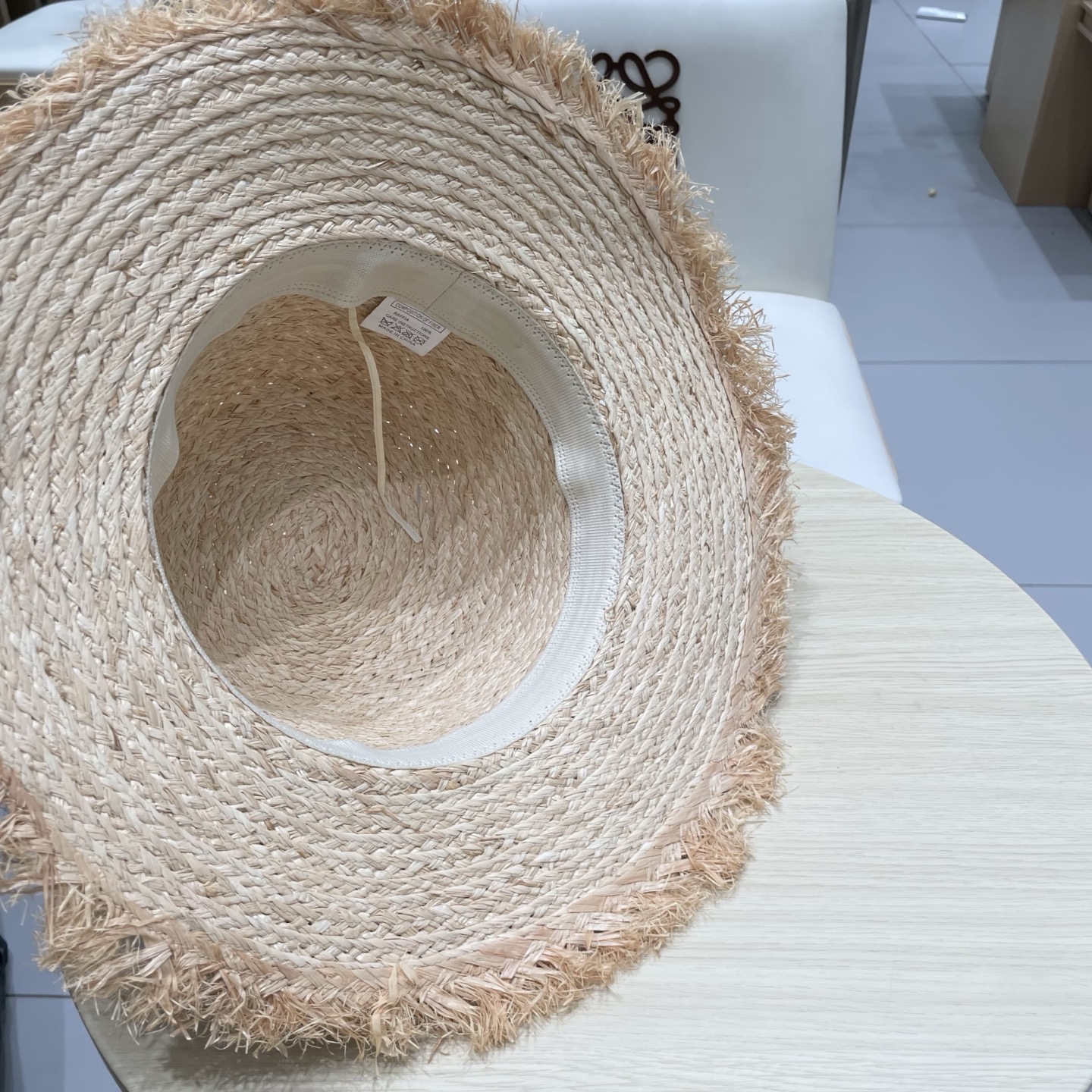 Chanel香奈儿拉菲草帽，沙滩大檐帽，头围57cm