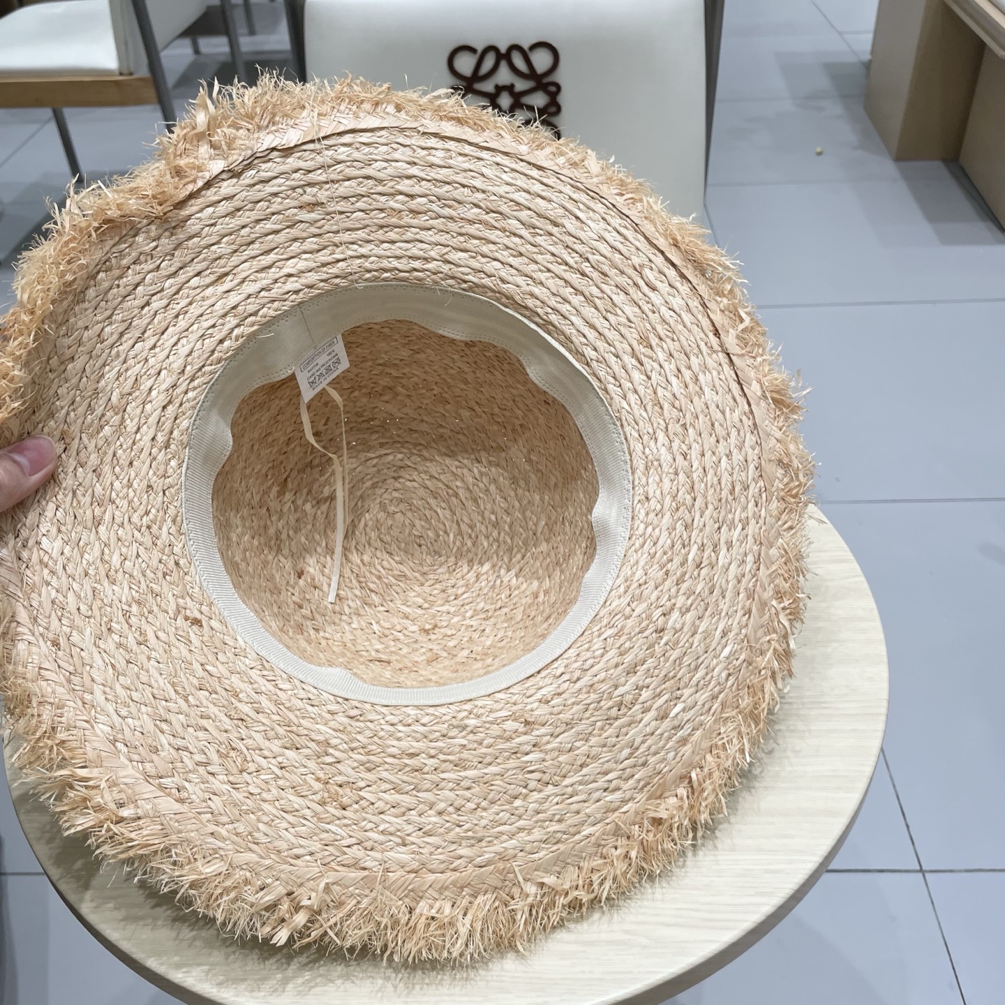 Chanel香奈儿拉菲草帽，沙滩大檐帽，头围57cm