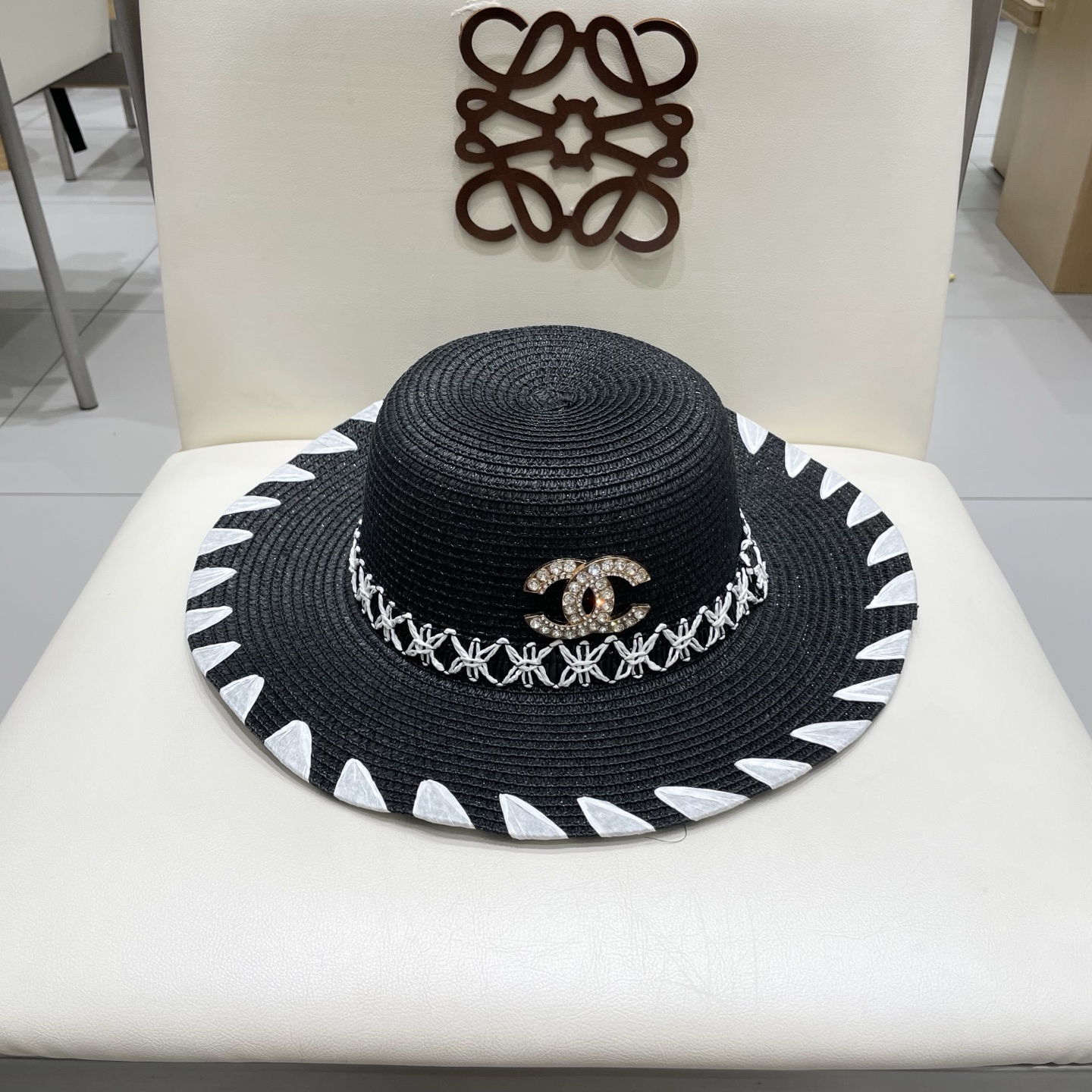 chanel香奈儿2025新款草帽大檐帽旅游度假风海边沙滩帽遮阳防晒帽女士太阳帽子