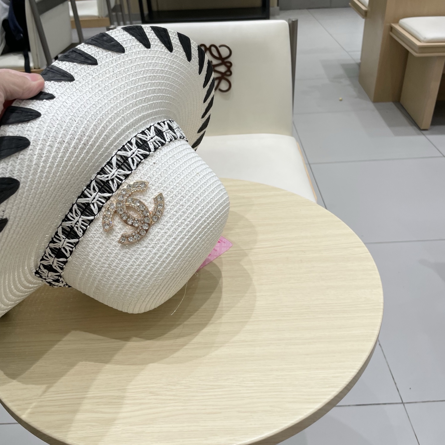 chanel香奈儿2025新款草帽大檐帽旅游度假风海边沙滩帽遮阳防晒帽女士太阳帽子