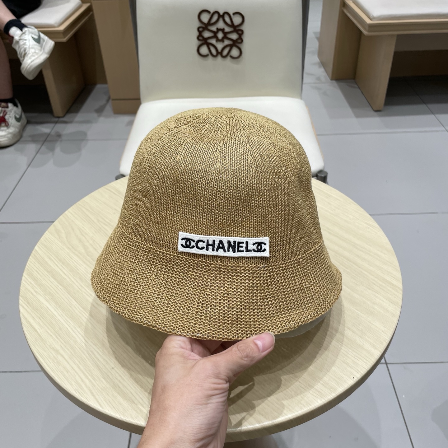  chane香奈儿l渔夫帽女春夏2025新款户外透气编织亚麻帽遮阳百搭日系防晒太阳帽
