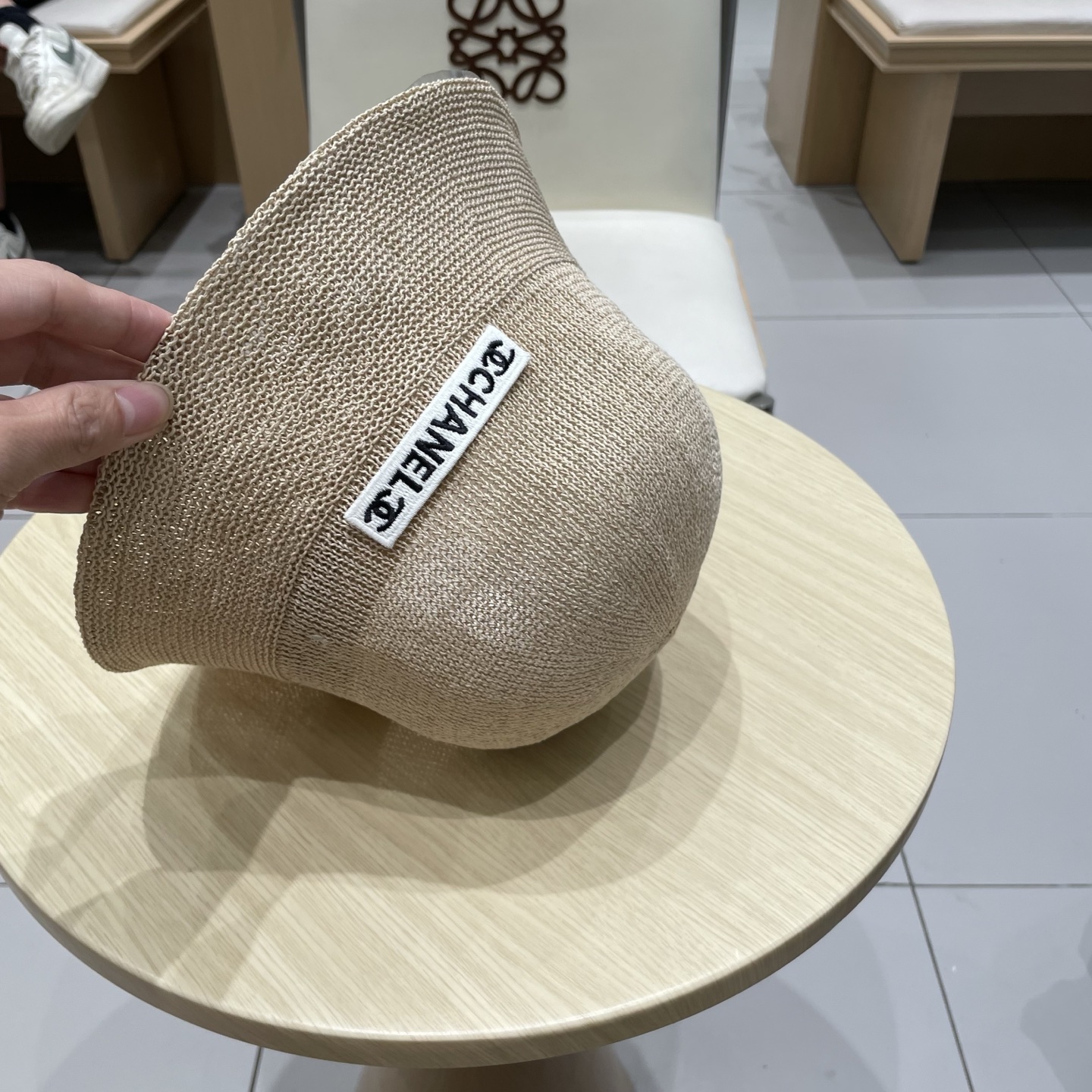  chane香奈儿l渔夫帽女春夏2025新款户外透气编织亚麻帽遮阳百搭日系防晒太阳帽