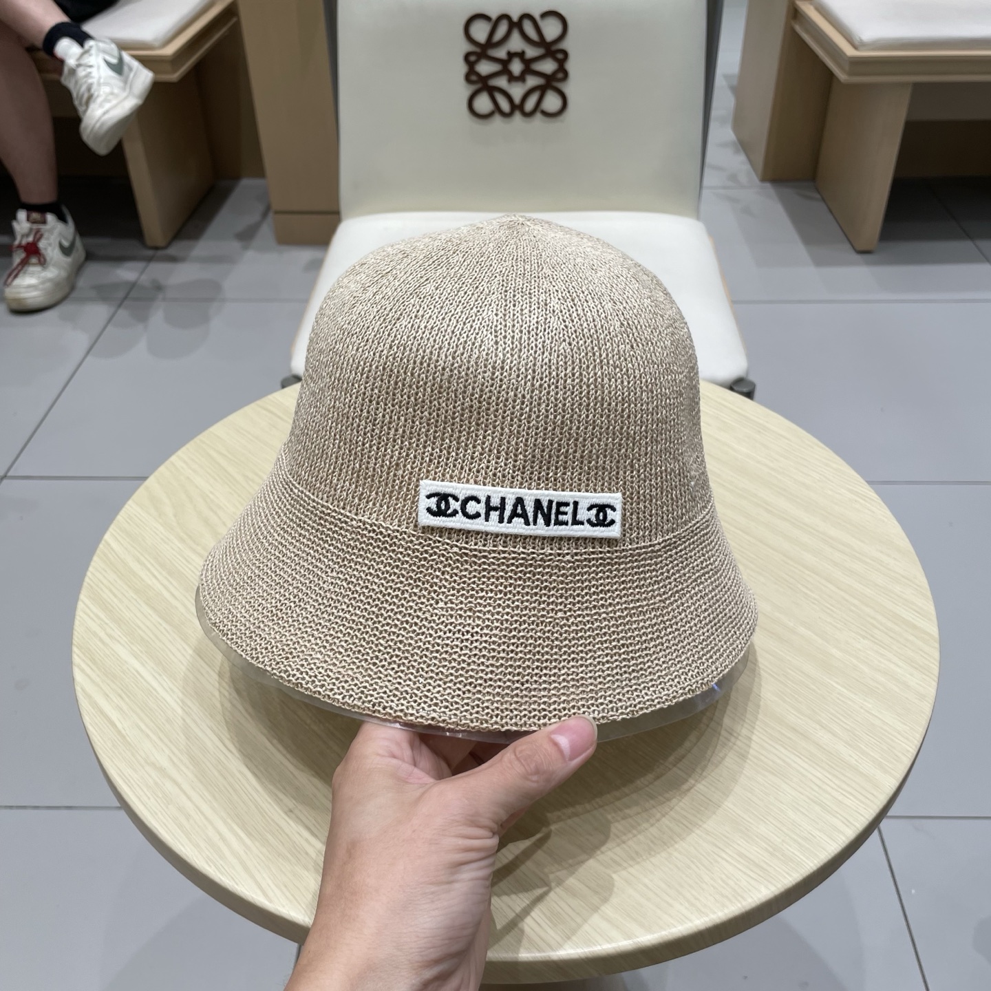  chane香奈儿l渔夫帽女春夏2025新款户外透气编织亚麻帽遮阳百搭日系防晒太阳帽