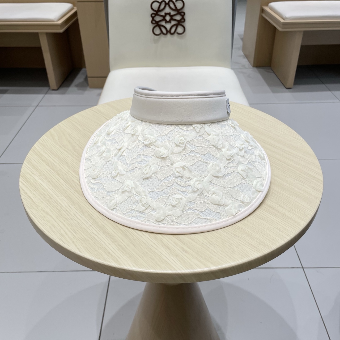  chanel香奈儿新款日系蕾丝花朵空顶帽女春夏季出游遮阳防晒帽大檐显脸小太阳帽