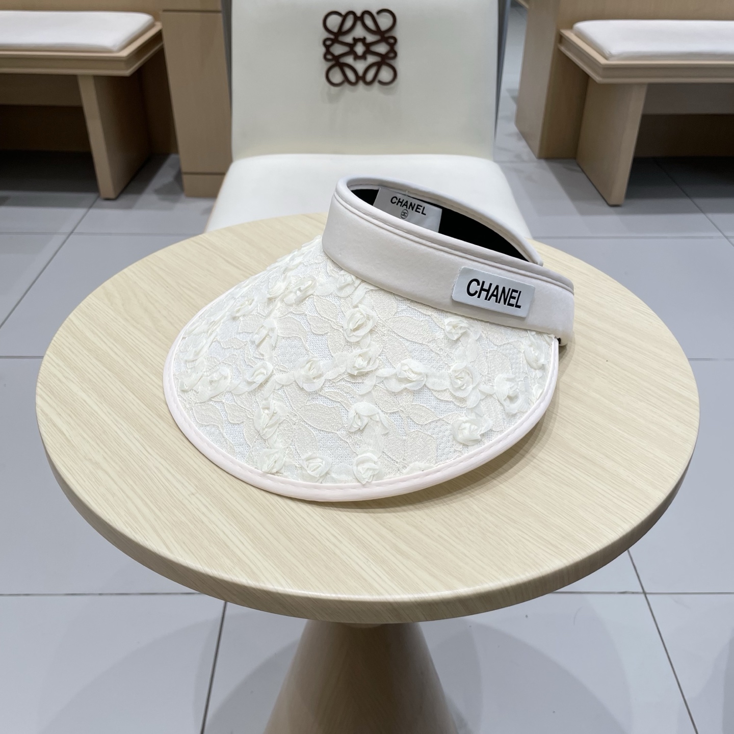  chanel香奈儿新款日系蕾丝花朵空顶帽女春夏季出游遮阳防晒帽大檐显脸小太阳帽