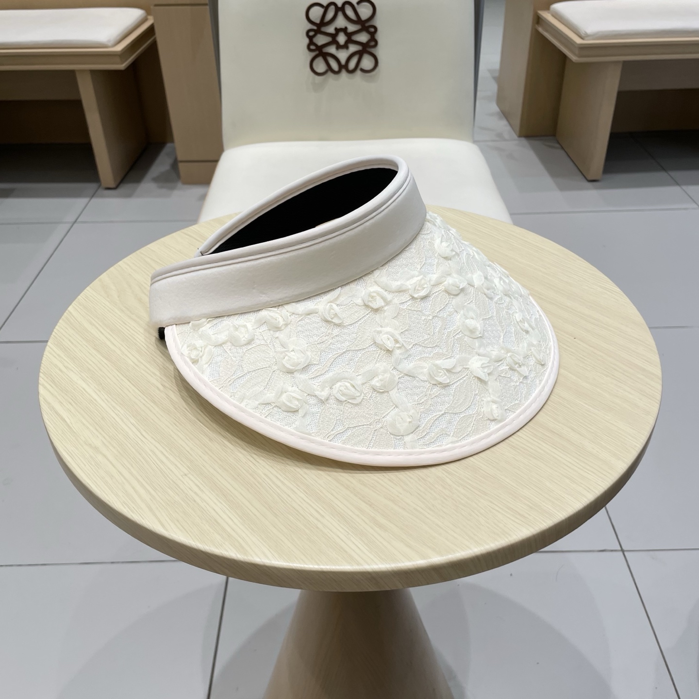  chanel香奈儿新款日系蕾丝花朵空顶帽女春夏季出游遮阳防晒帽大檐显脸小太阳帽