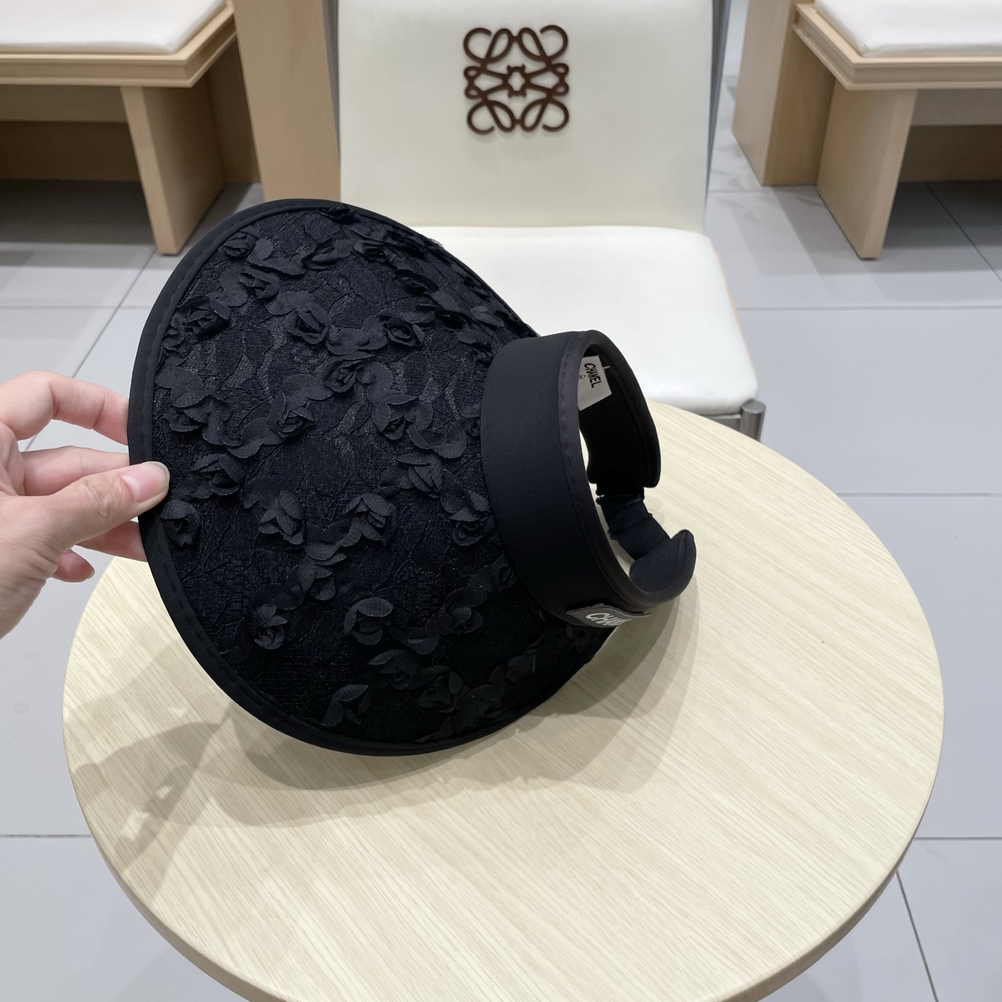  chanel香奈儿新款日系蕾丝花朵空顶帽女春夏季出游遮阳防晒帽大檐显脸小太阳帽