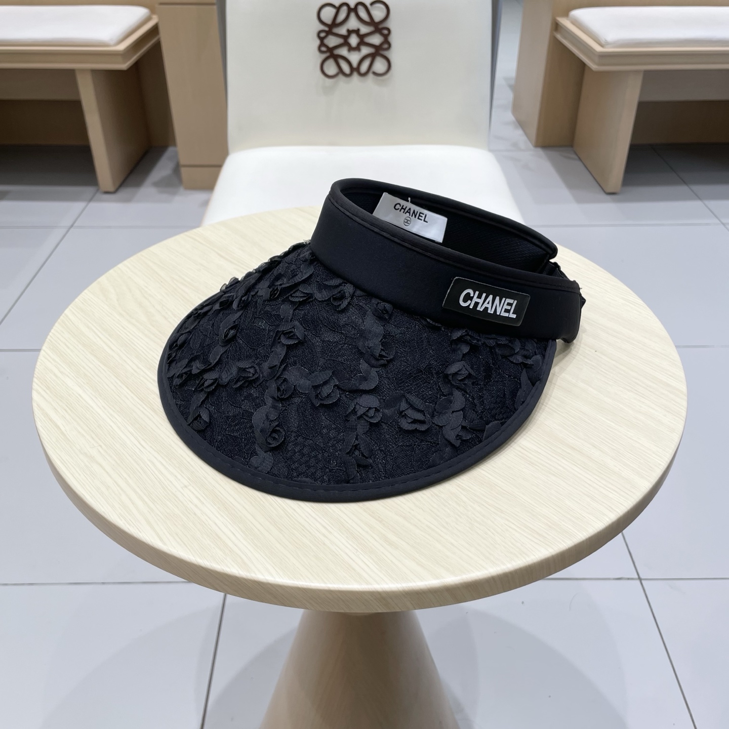  chanel香奈儿新款日系蕾丝花朵空顶帽女春夏季出游遮阳防晒帽大檐显脸小太阳帽