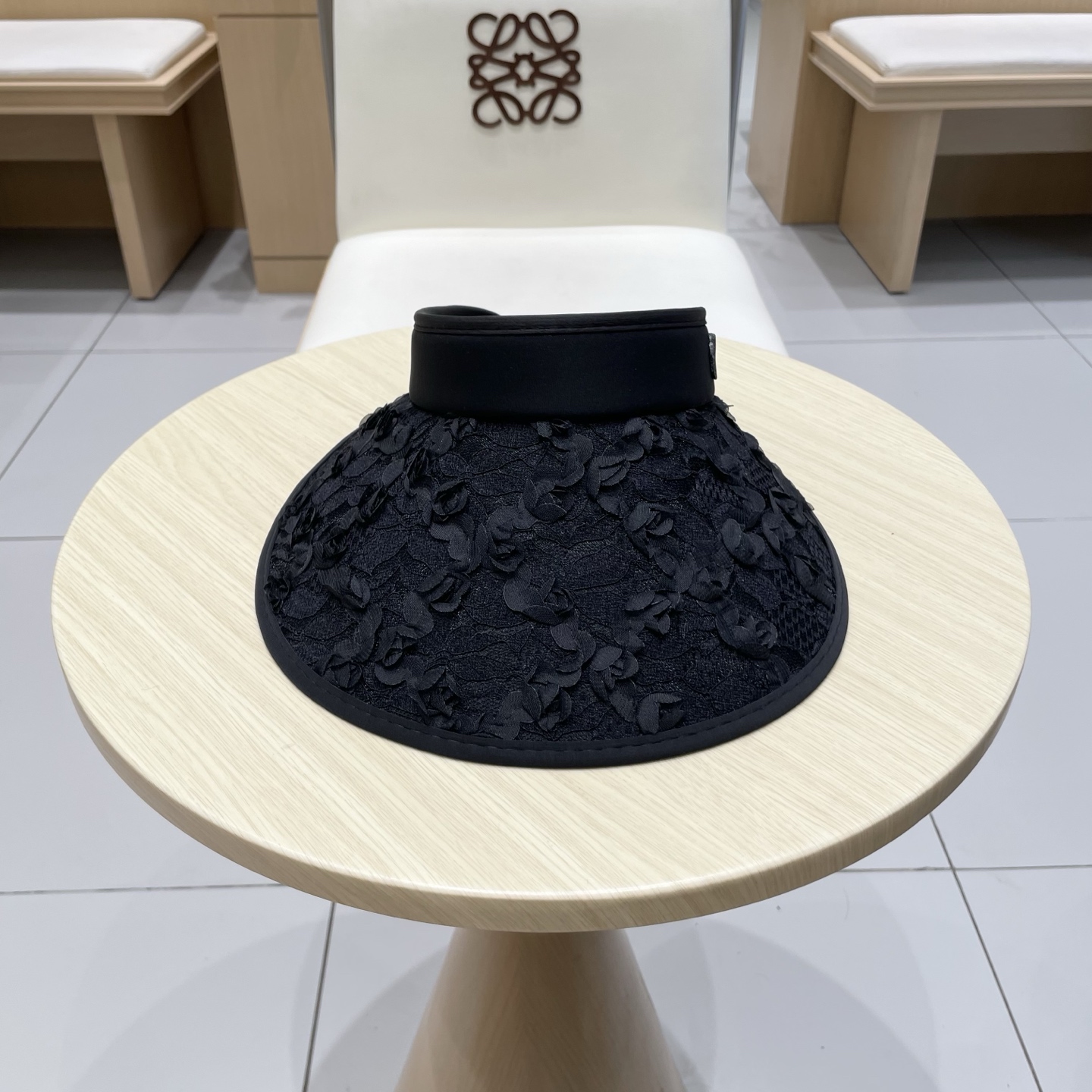  chanel香奈儿新款日系蕾丝花朵空顶帽女春夏季出游遮阳防晒帽大檐显脸小太阳帽