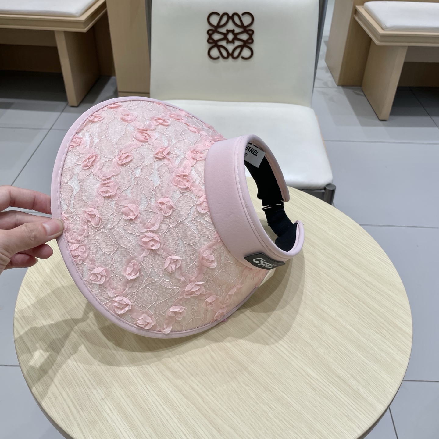  chanel香奈儿新款日系蕾丝花朵空顶帽女春夏季出游遮阳防晒帽大檐显脸小太阳帽